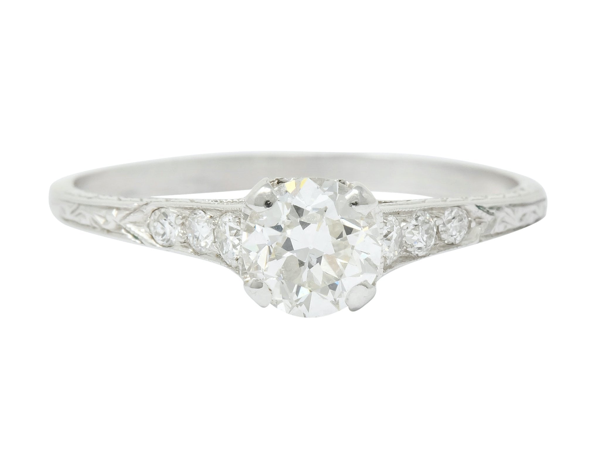 Art Deco 0.80 CTW Diamond Platinum Engagement Ring Circa 1930 - Wilson's Estate Jewelry