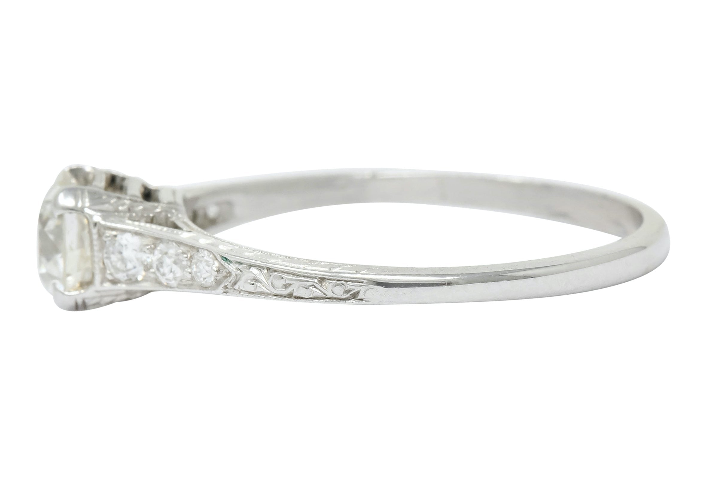 Art Deco 0.80 CTW Diamond Platinum Engagement Ring Circa 1930 - Wilson's Estate Jewelry