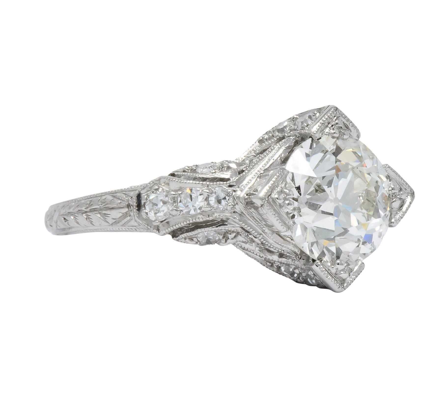 Art Deco 2.03 CTW Diamond Platinum Engagement Ring - Wilson's Estate Jewelry