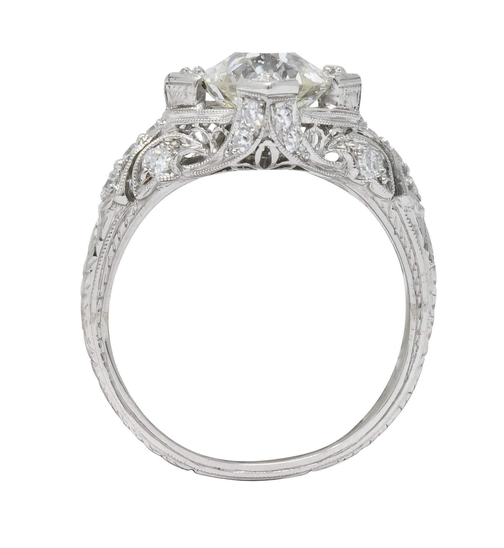 Art Deco 2.03 CTW Diamond Platinum Engagement Ring - Wilson's Estate Jewelry