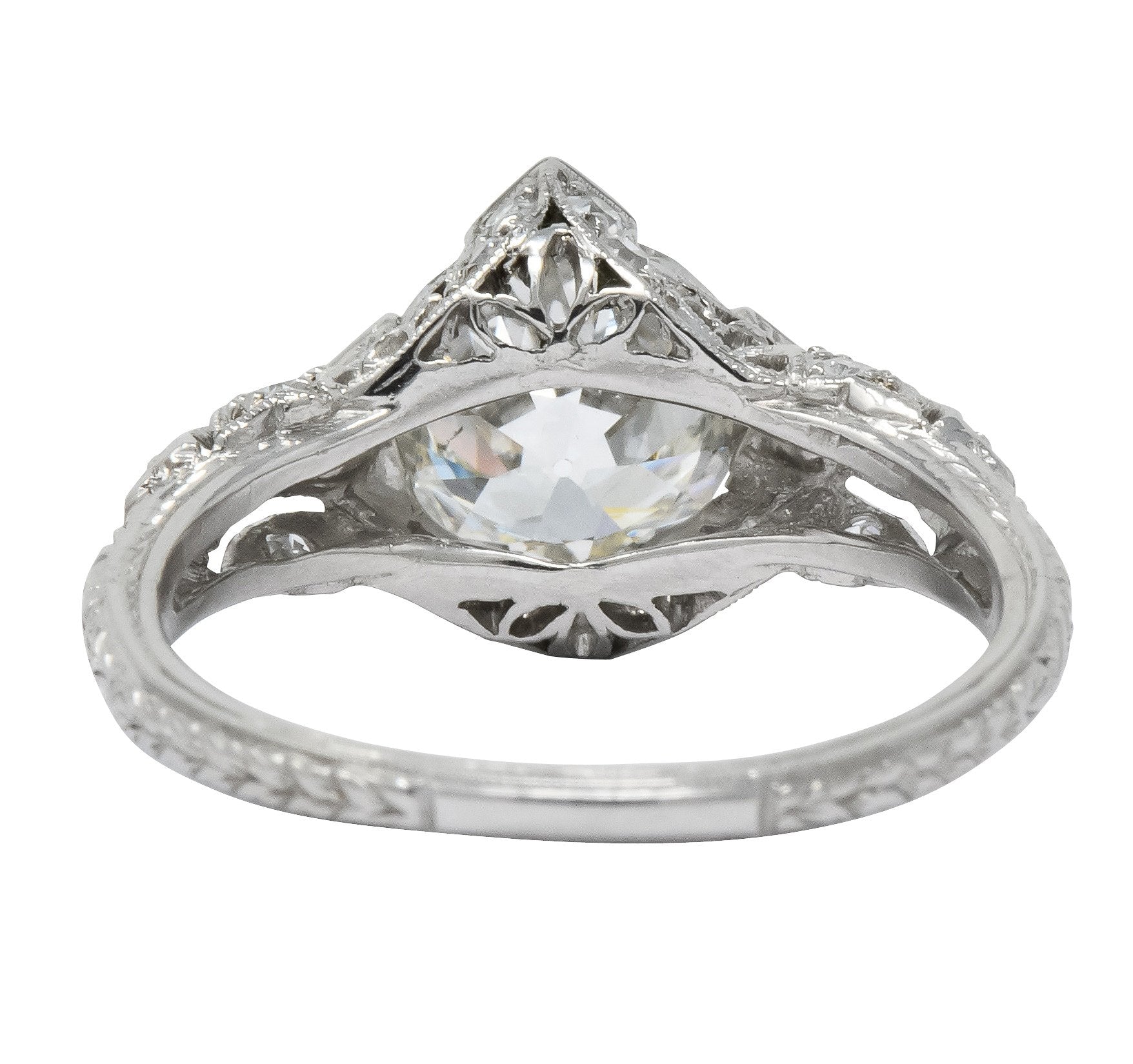 Art Deco 2.03 CTW Diamond Platinum Engagement Ring - Wilson's Estate Jewelry