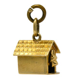 Art Nouveau 14 Karat Gold Articulated Scottish Terrier Dog House Charm - Wilson's Estate Jewelry