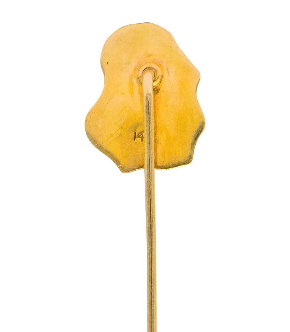 Art Nouveau Diamond 14 Karat Tri-Colored Gold Prophet Stickpin - Wilson's Estate Jewelry
