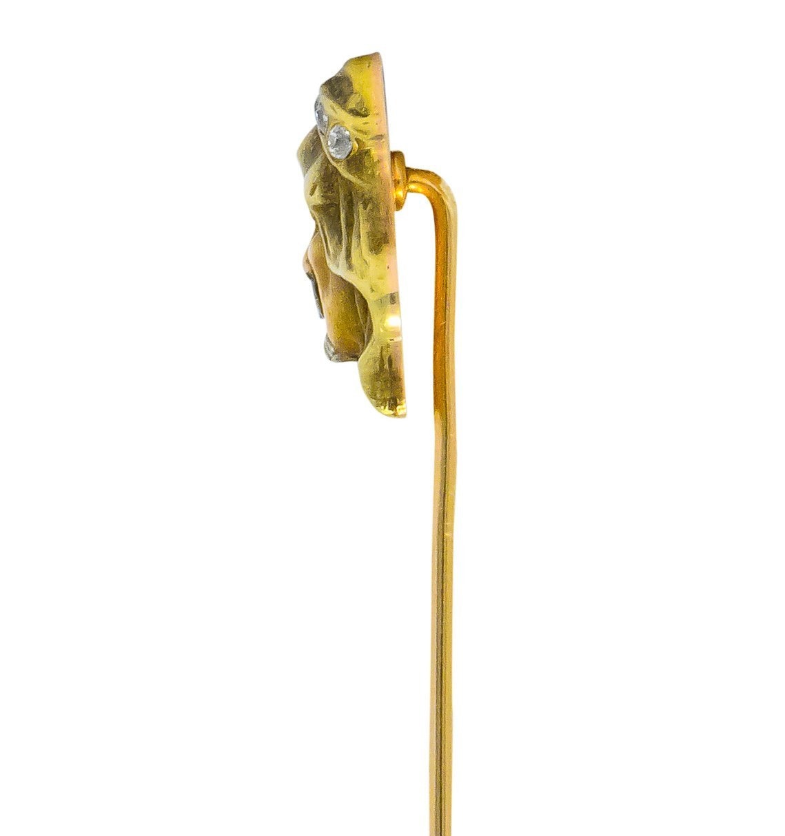 Art Nouveau Diamond 14 Karat Tri-Colored Gold Prophet Stickpin - Wilson's Estate Jewelry