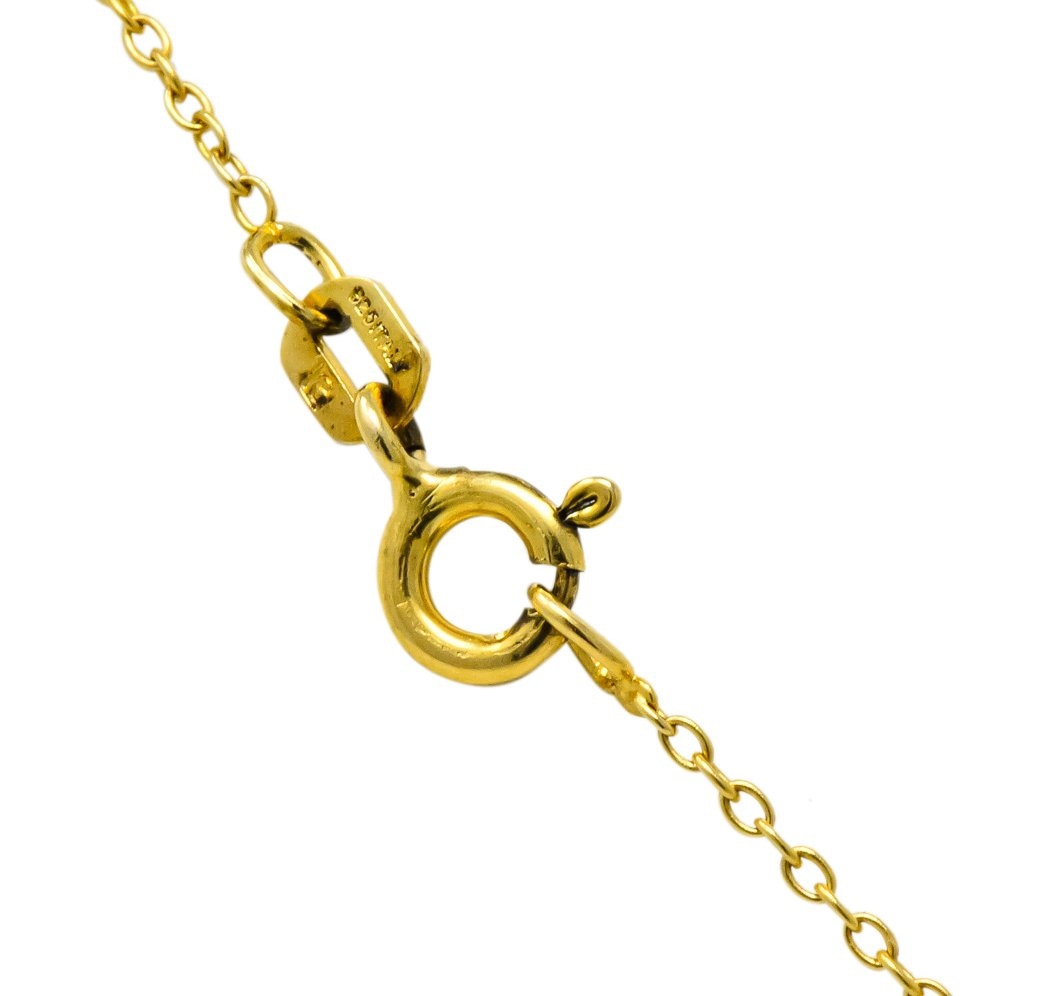 Art Nouveau Moonstone Sapphire 14 Karat Gold Acorn Accented Pendant - Wilson's Estate Jewelry