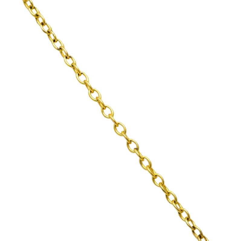 Art Nouveau Moonstone Sapphire 14 Karat Gold Acorn Accented Pendant - Wilson's Estate Jewelry