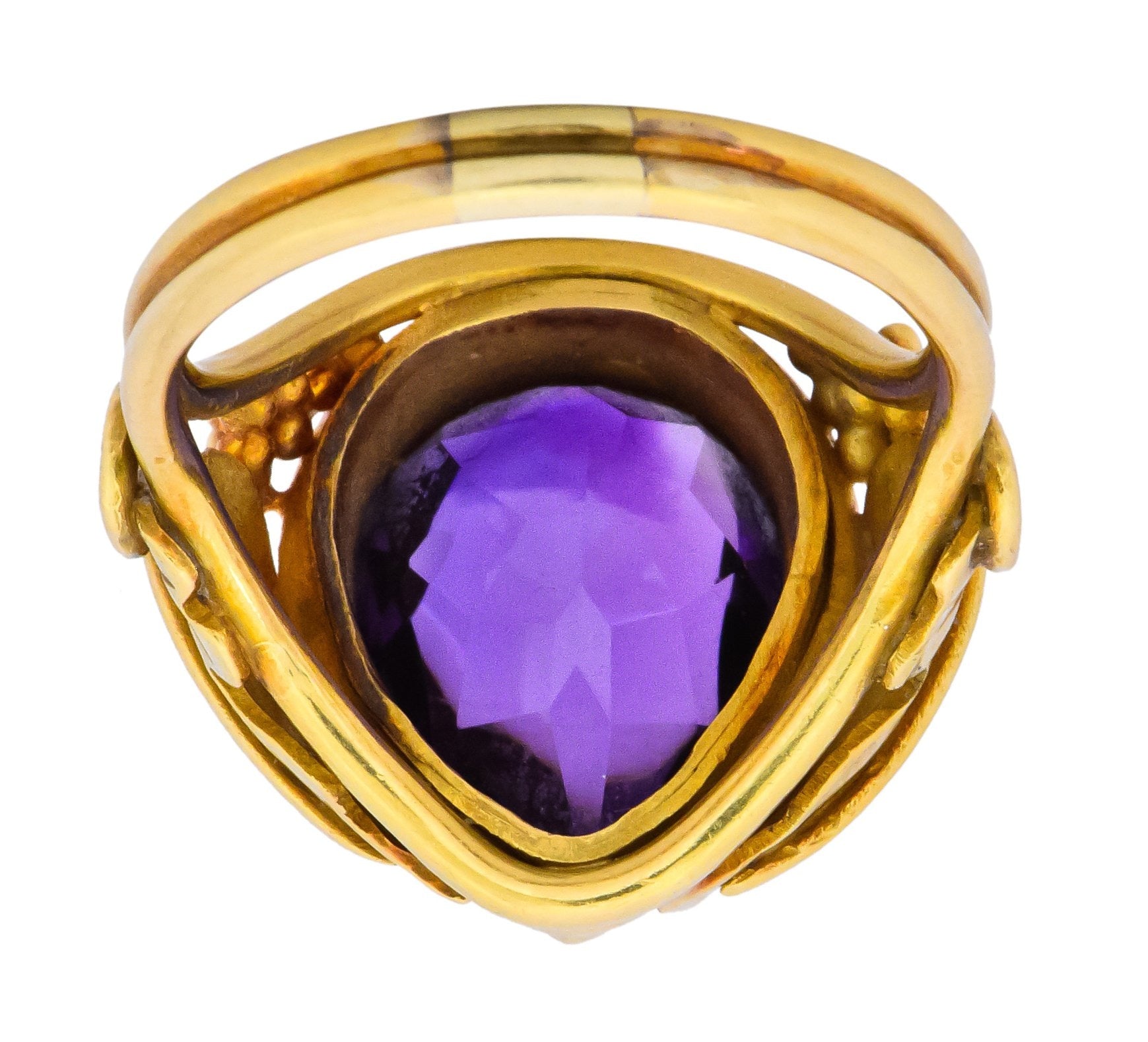 Arts & Crafts 5.75 CTW Amethyst 14 Karat Gold Ring - Wilson's Estate Jewelry