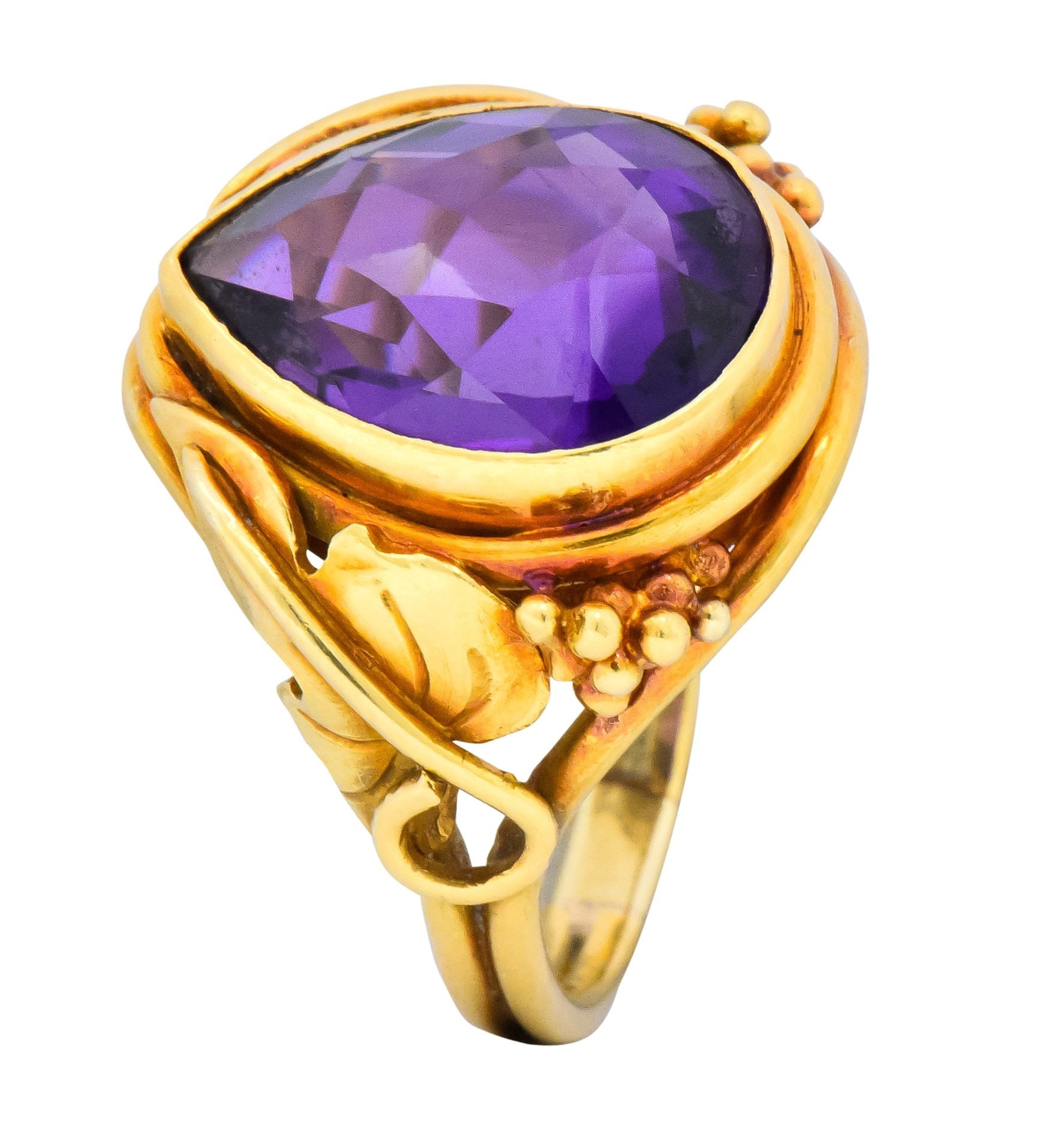 Arts & Crafts 5.75 CTW Amethyst 14 Karat Gold Ring - Wilson's Estate Jewelry