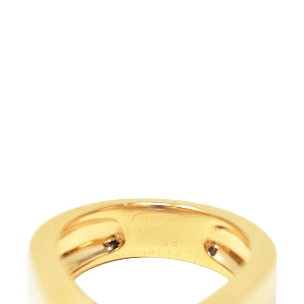 Bold Cartier Vintage 18K Yellow Gold Amethyst Diamond Unisex Ring Wilson's Estate Jewelry
