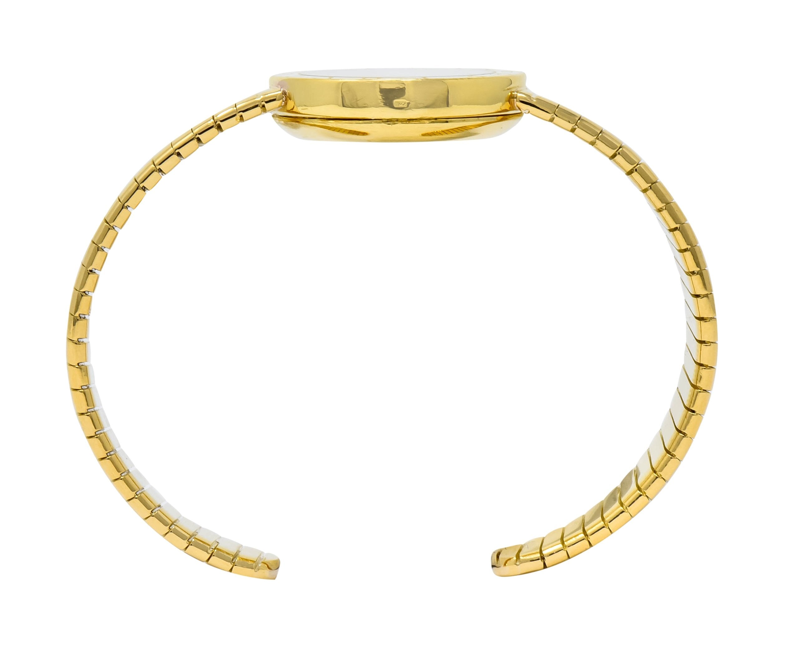 Bulgari 18 Karat Yellow Gold Tubogas Serpenti Flex Band Quartz Wrist Watch - Wilson's Estate Jewelry