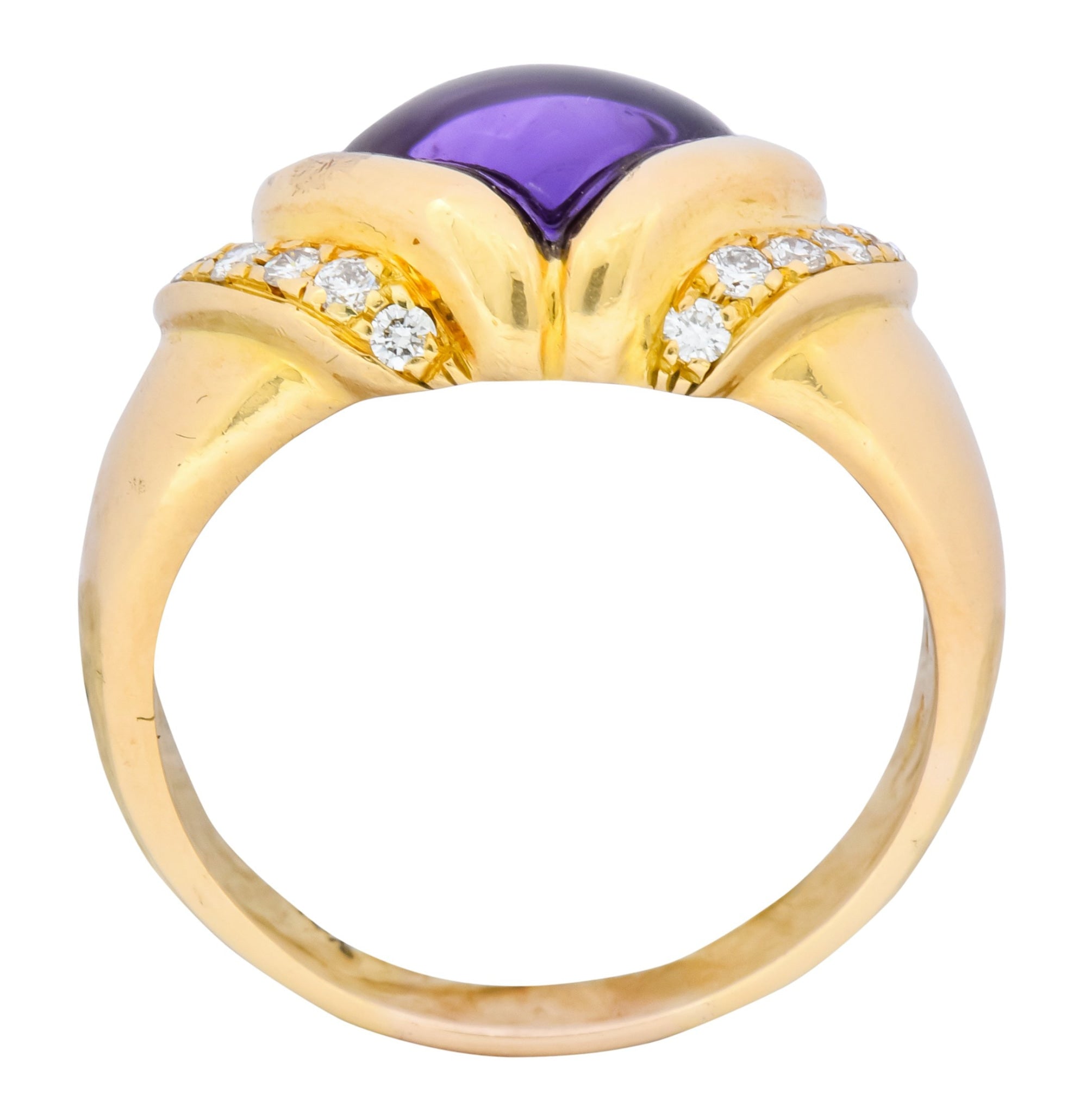 Bulgari Amethyst Diamond 18 Karat Gold Ring - Wilson's Estate Jewelry