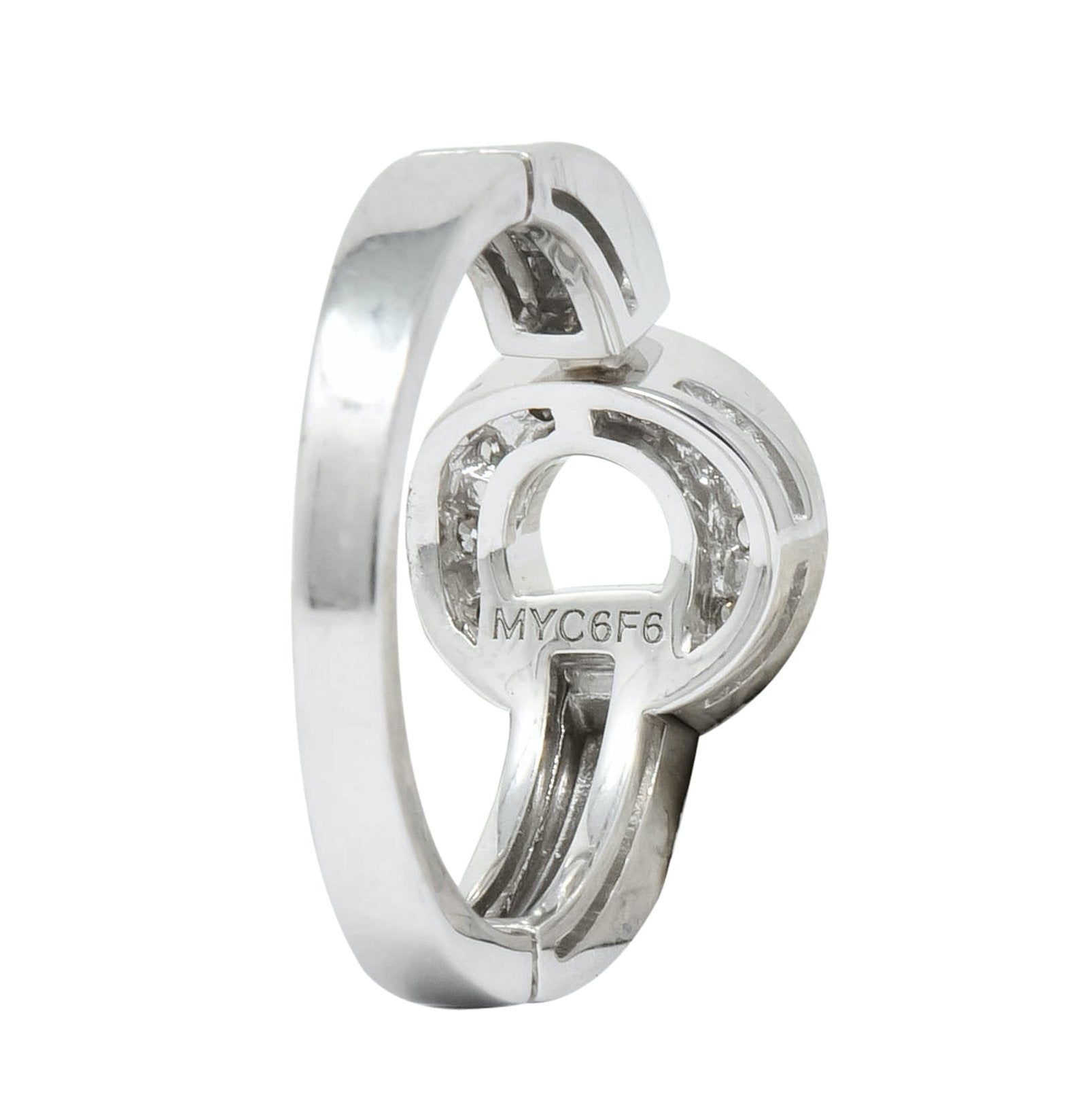 Bulgari Bvlgari Diamond 18 Karat White Gold Circle Ring - Wilson's Estate Jewelry