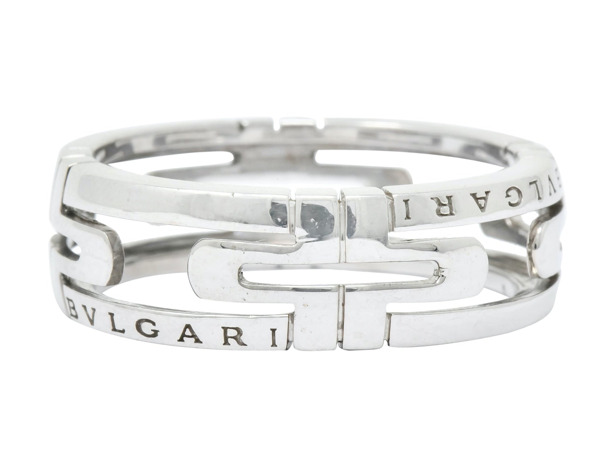 Bulgari Contemporary 18 Karat White Gold Parentesi Band Ring - Wilson's Estate Jewelry