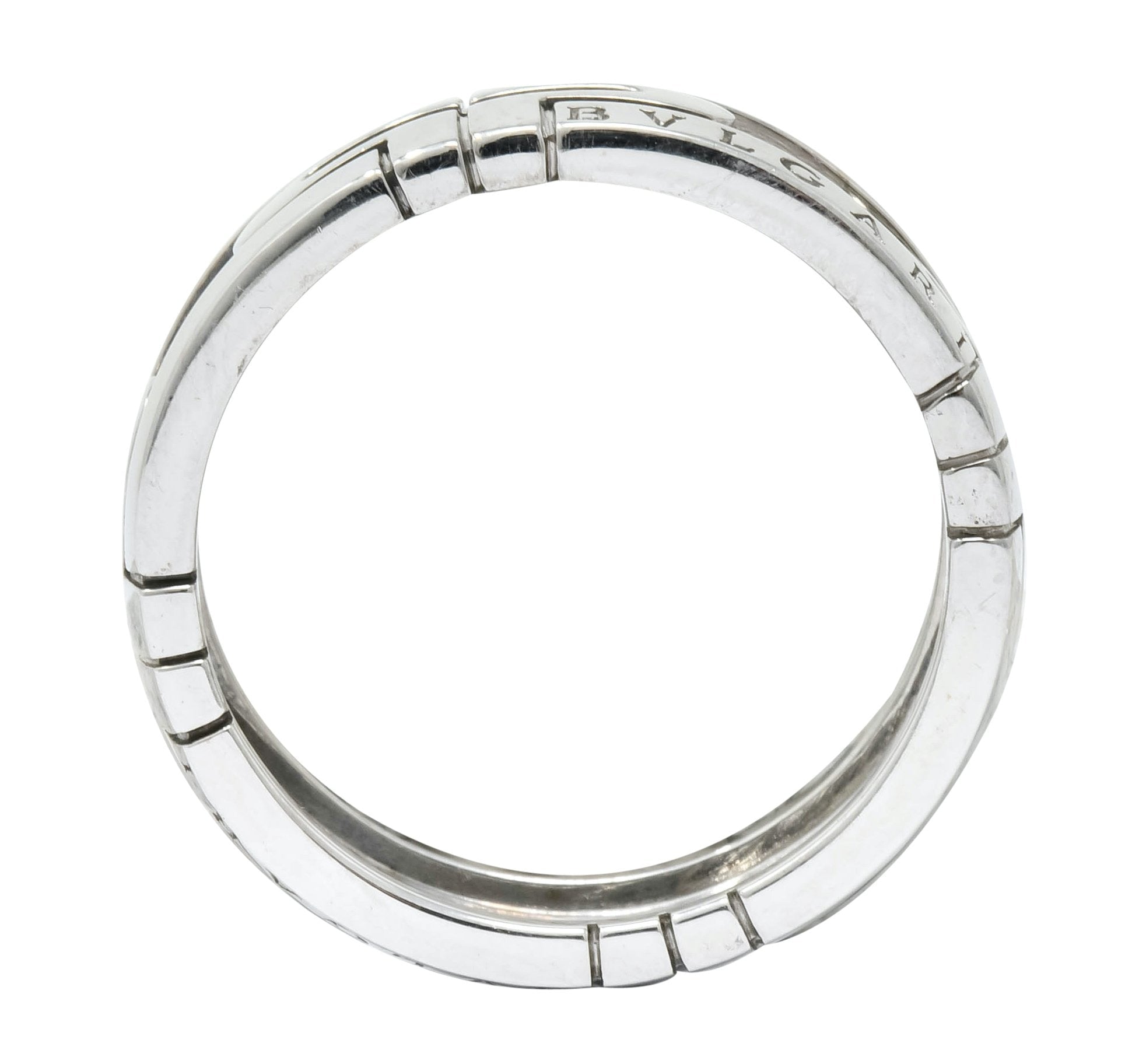 Bulgari Contemporary 18 Karat White Gold Parentesi Band Ring - Wilson's Estate Jewelry