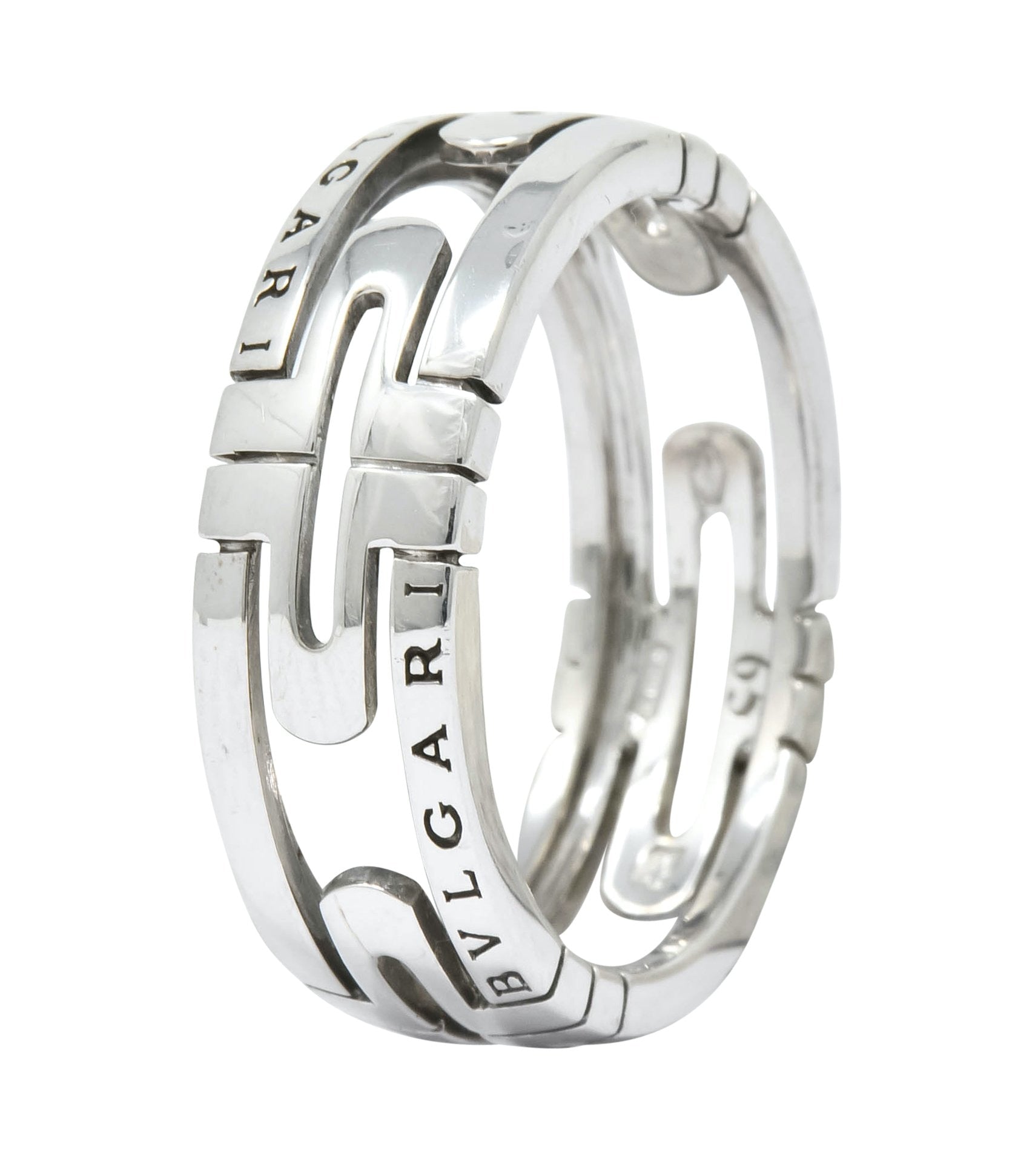 Bulgari Contemporary 18 Karat White Gold Parentesi Band Ring - Wilson's Estate Jewelry