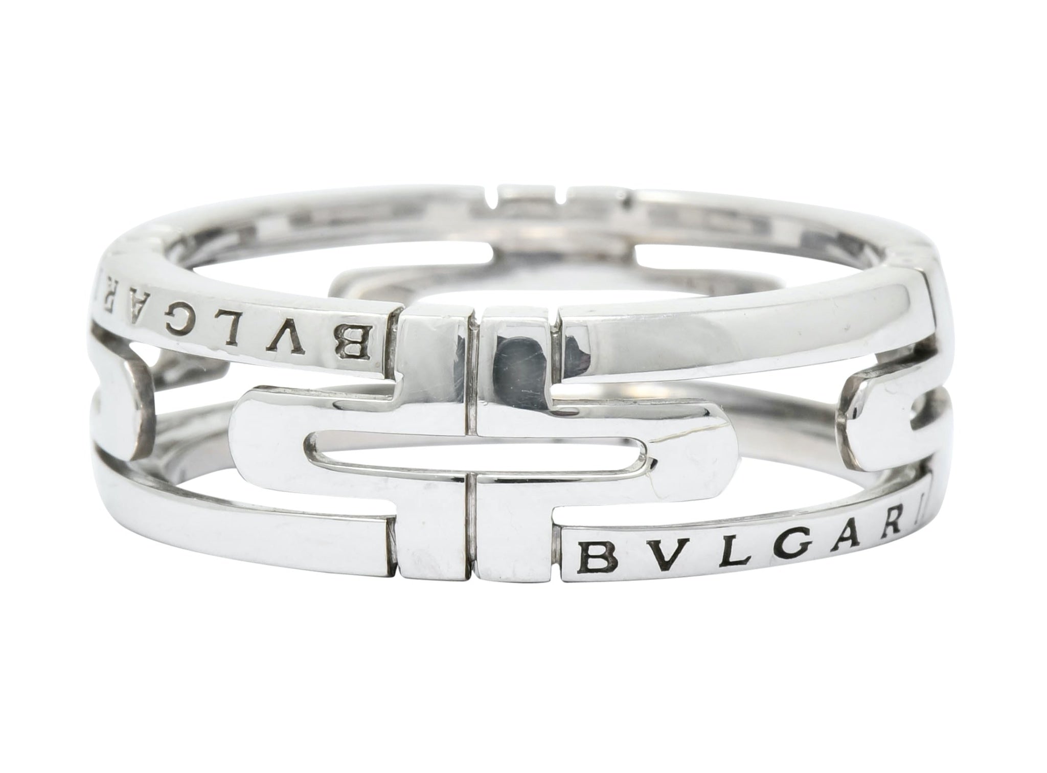 Bulgari Contemporary 18 Karat White Gold Parentesi Band Ring - Wilson's Estate Jewelry