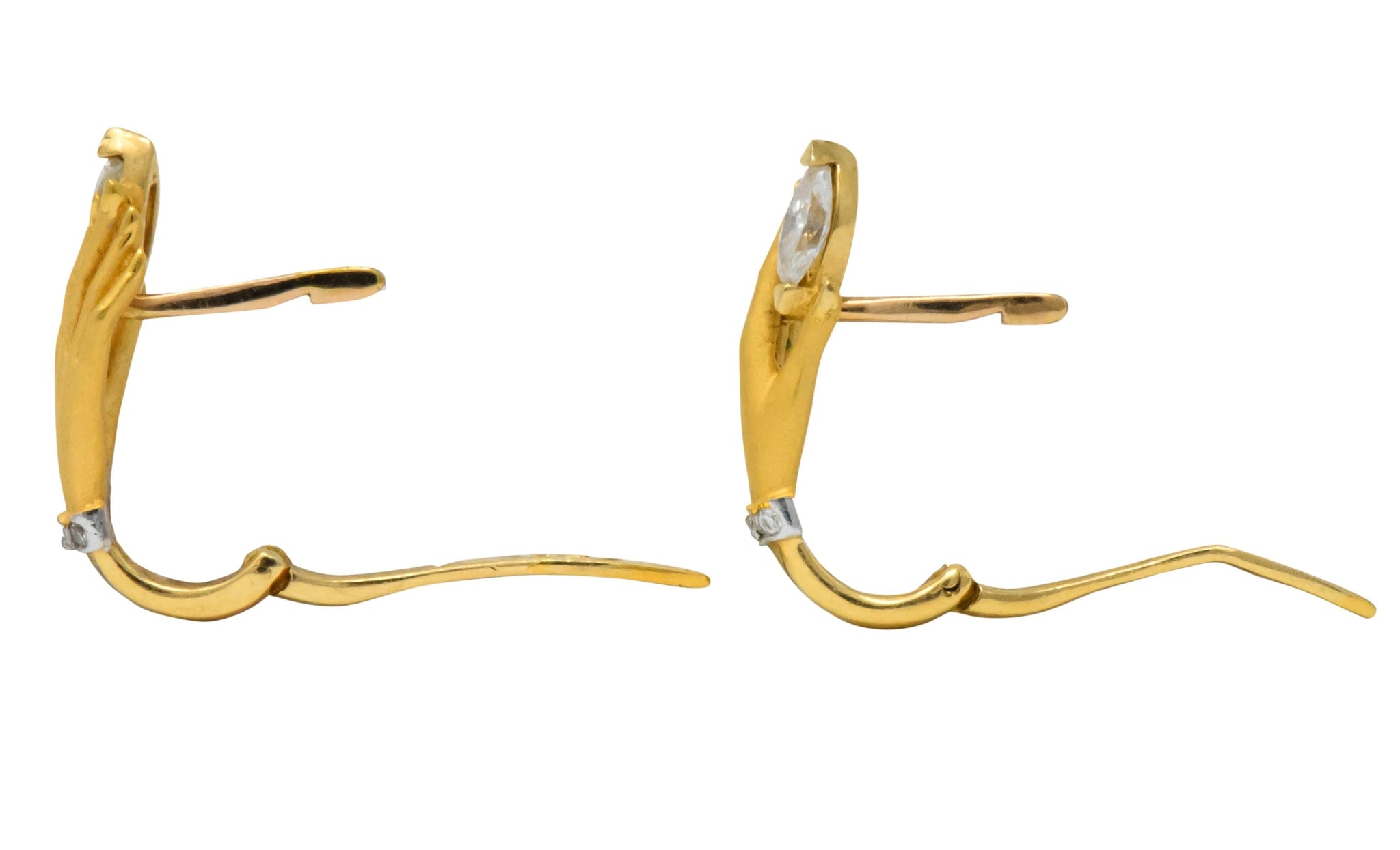 Carrera y Carrera 0.45 CTW Diamond 18 Karat Gold Las Manos Earrings - Wilson's Estate Jewelry