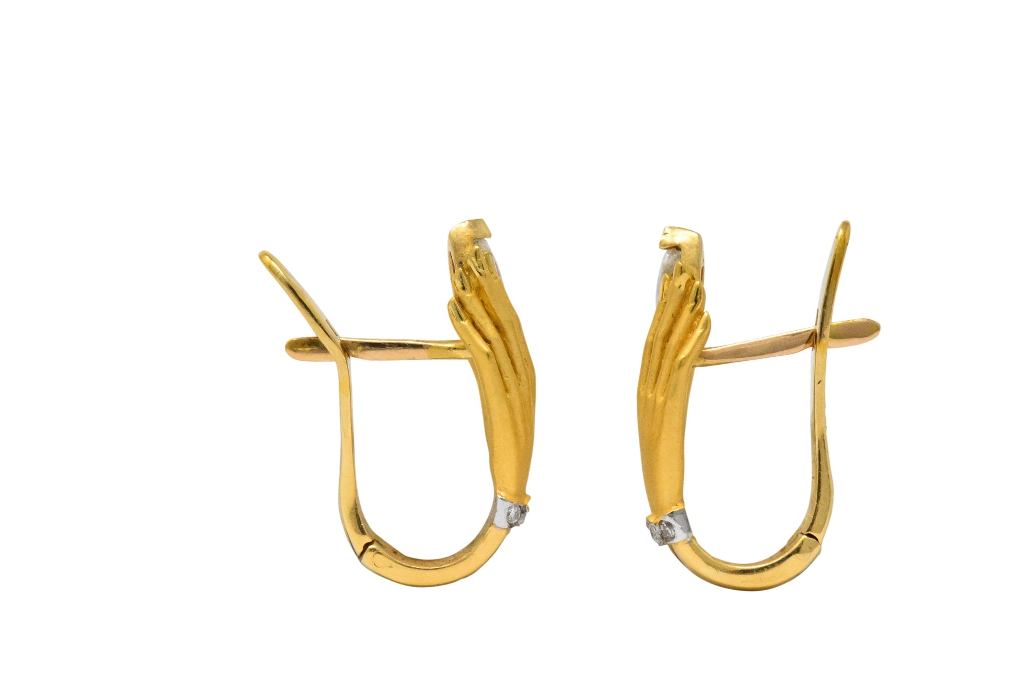 Carrera y Carrera 0.45 CTW Diamond 18 Karat Gold Las Manos Earrings - Wilson's Estate Jewelry