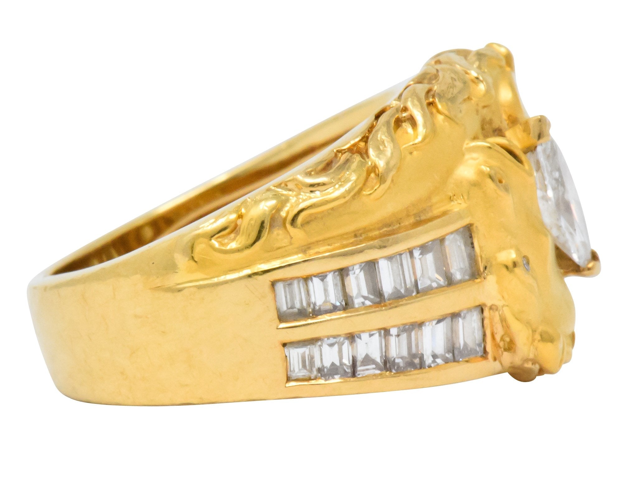 Carrera y Carrera 1.70 CTW Marquise Diamond 18 Karat Gold Ecuestre Horse Ring - Wilson's Estate Jewelry