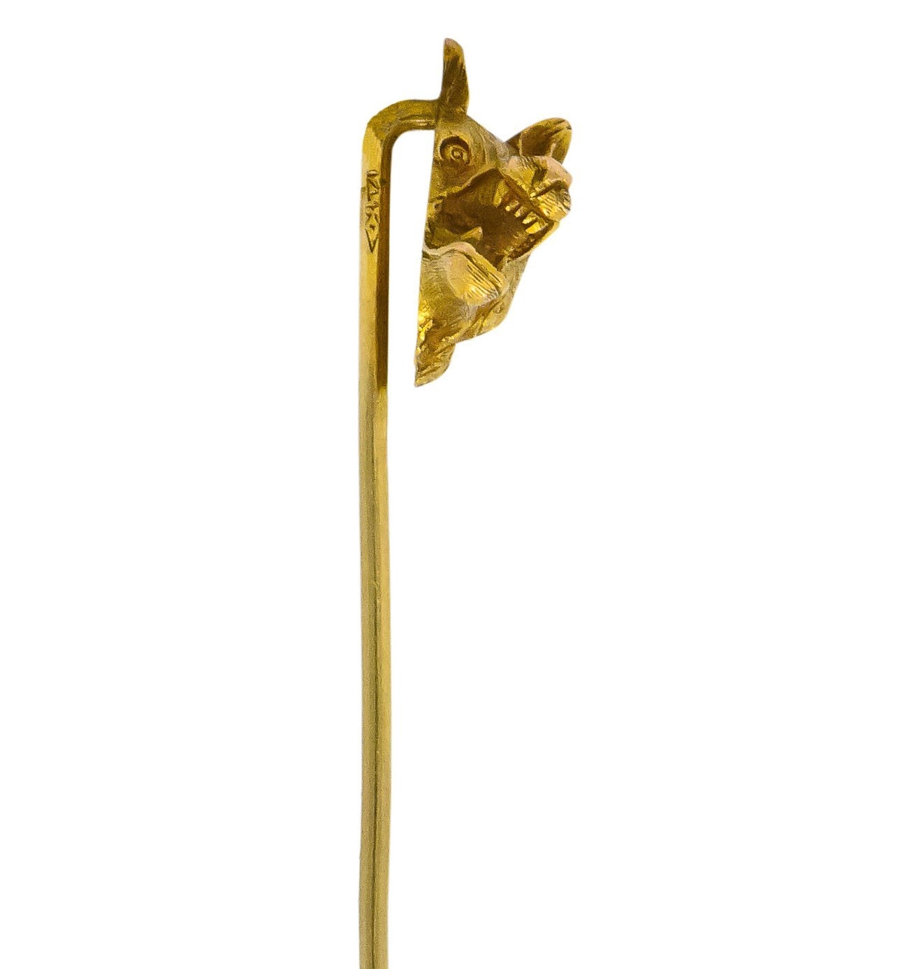 Carter Gough & Co. Edwardian 14 Karat Gold Wolf Stickpin - Wilson's Estate Jewelry