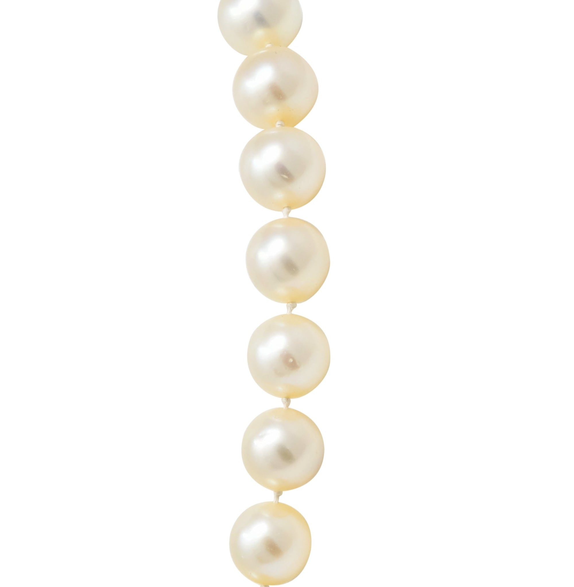 Cartier 1.31 CTW Diamond Cultured Pearl Platinum Knotted Strand Necklace GIA - Wilson's Estate Jewelry