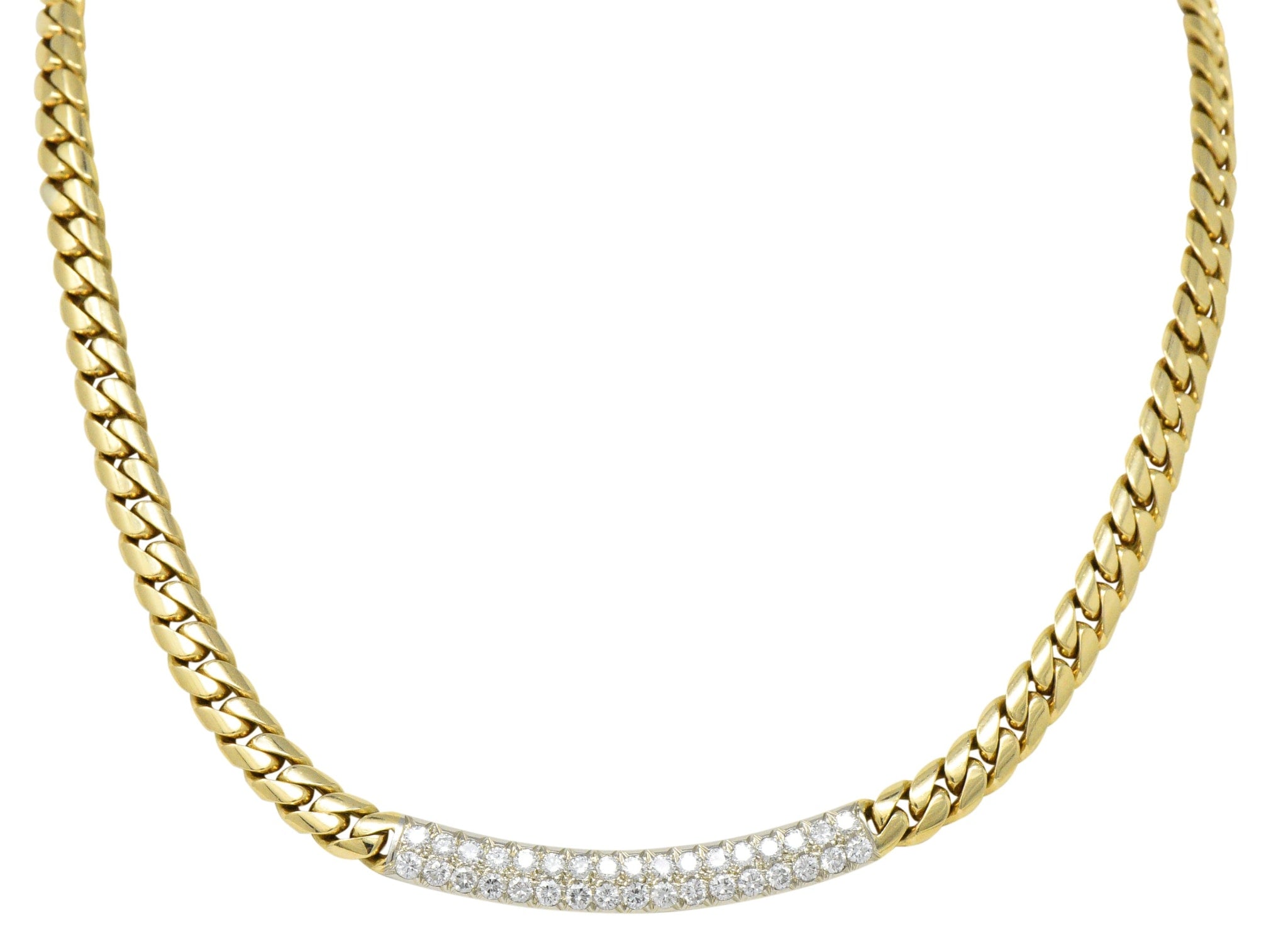 Cartier 1.70 CTW Diamond 18 Karat Two-Tone Gold Necklace Wilson's Estate Jewelry