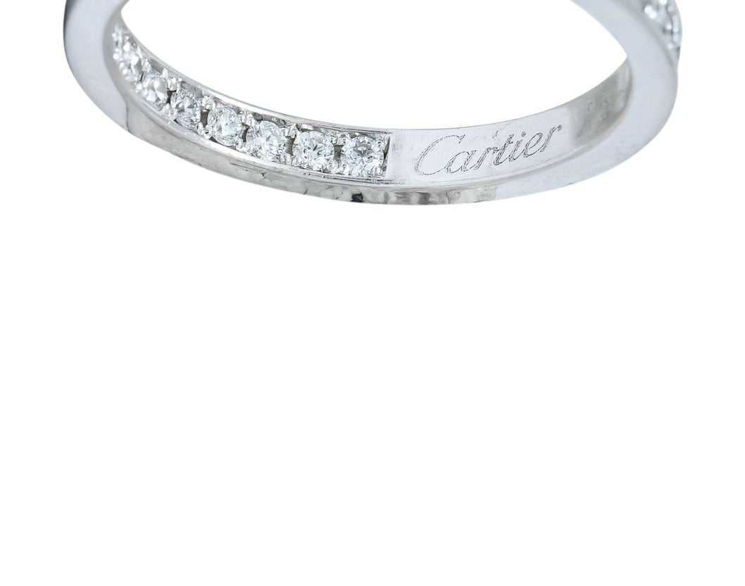 Cartier 1.80 CTW Diamond 18 Karat White Gold Contemporary In-Out Hoop Earrings - Wilson's Estate Jewelry
