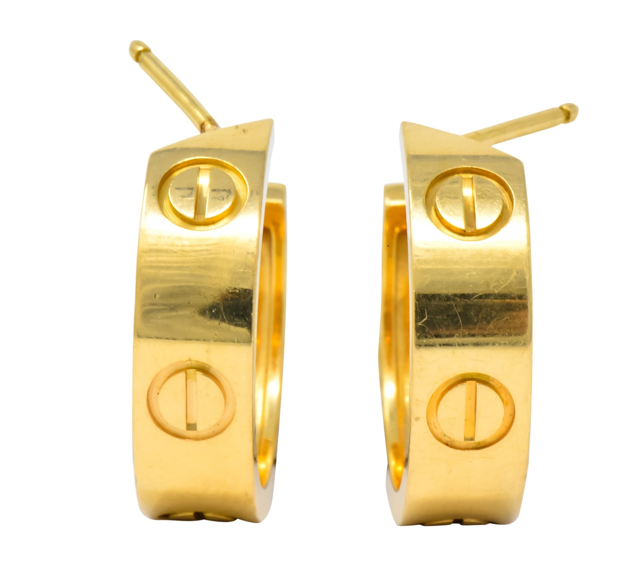 Cartier 18 Karat Gold Love Hoop Earrings Wilson's Antique & Estate Jewelry