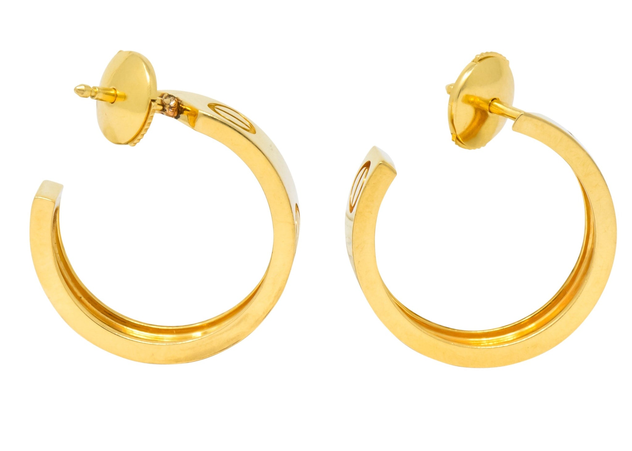 Cartier 18 Karat Gold Love Hoop Earrings Wilson's Antique & Estate Jewelry