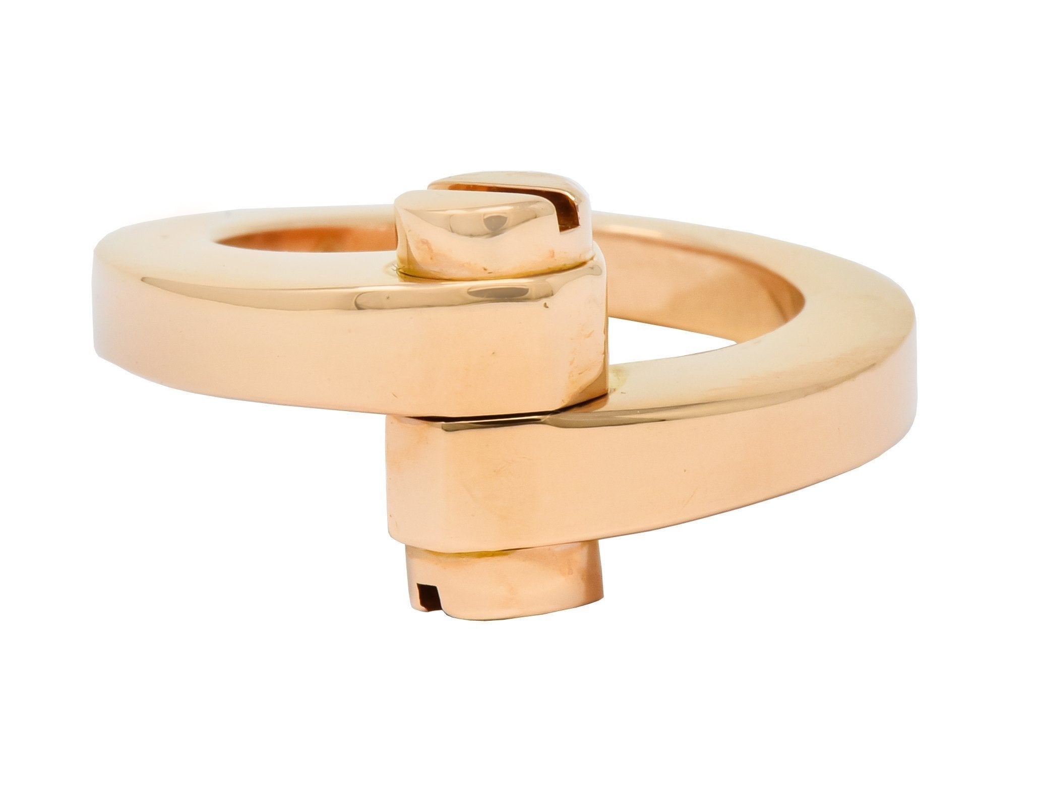 Cartier 18 Karat Rose Gold Menotte Bypass Band Ring Circa 1990 - Wilson's Estate Jewelry