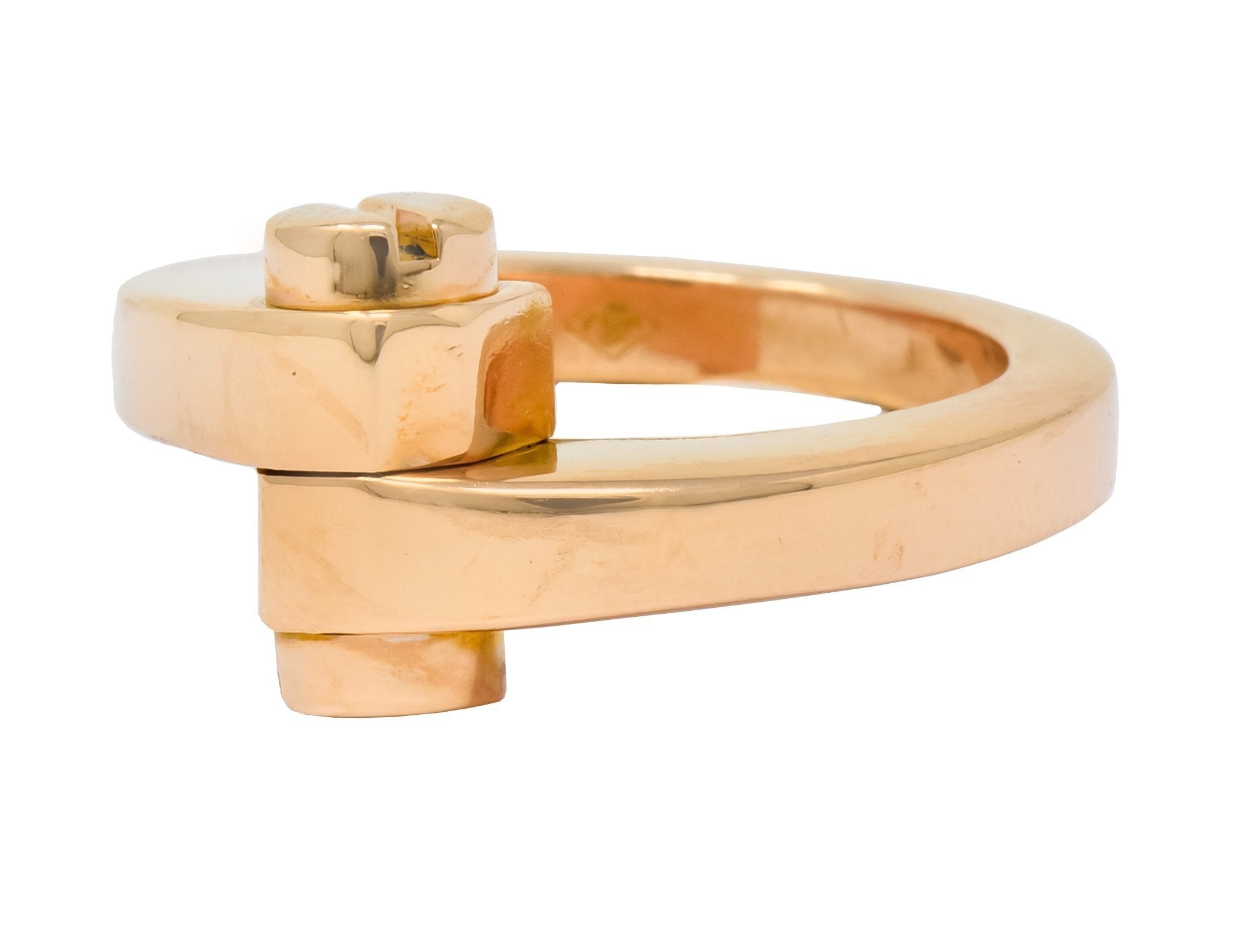 Cartier 18 Karat Rose Gold Menotte Bypass Band Ring Circa 1990 - Wilson's Estate Jewelry