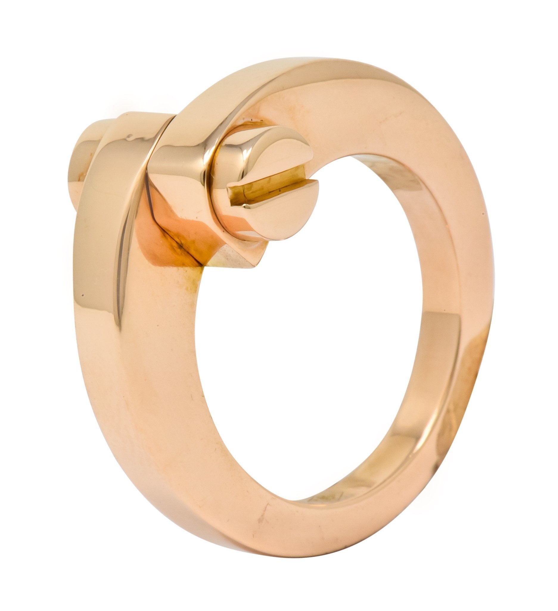 Cartier 18 Karat Rose Gold Menotte Bypass Band Ring Circa 1990 - Wilson's Estate Jewelry