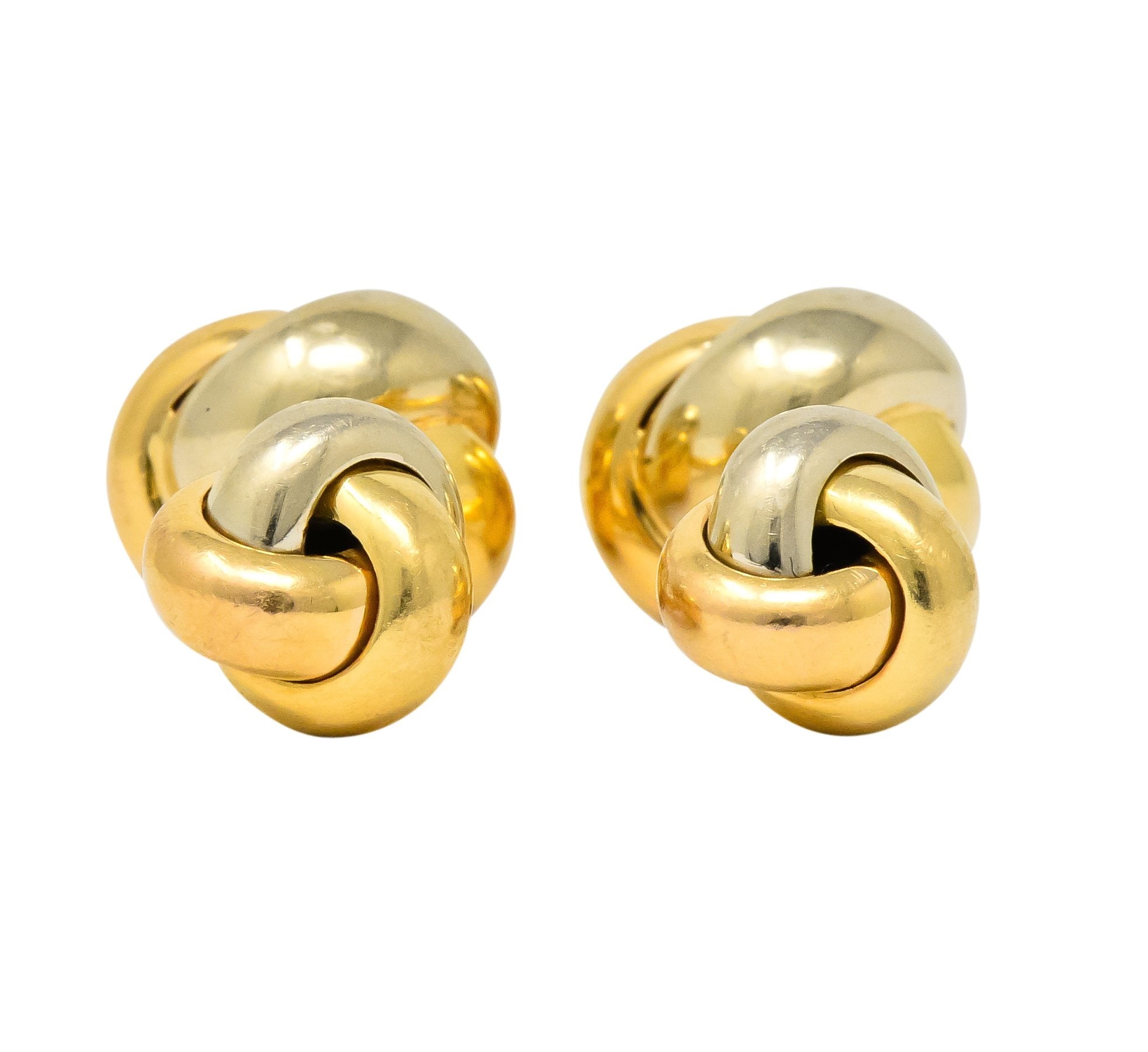 Cartier 18 Karat Tri-Color Gold Trinity Cufflinks - Wilson's Estate Jewelry