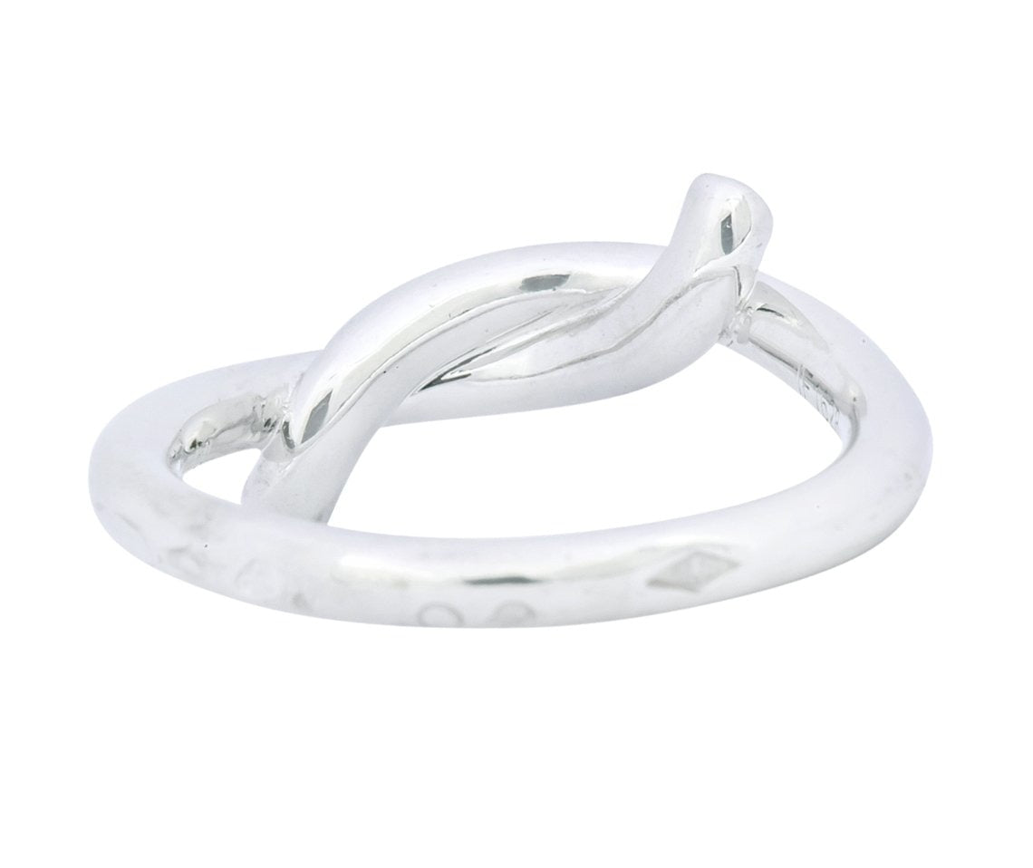 Cartier 18 Karat White Gold French Entrelaces Twisted Knot Ring - Wilson's Estate Jewelry