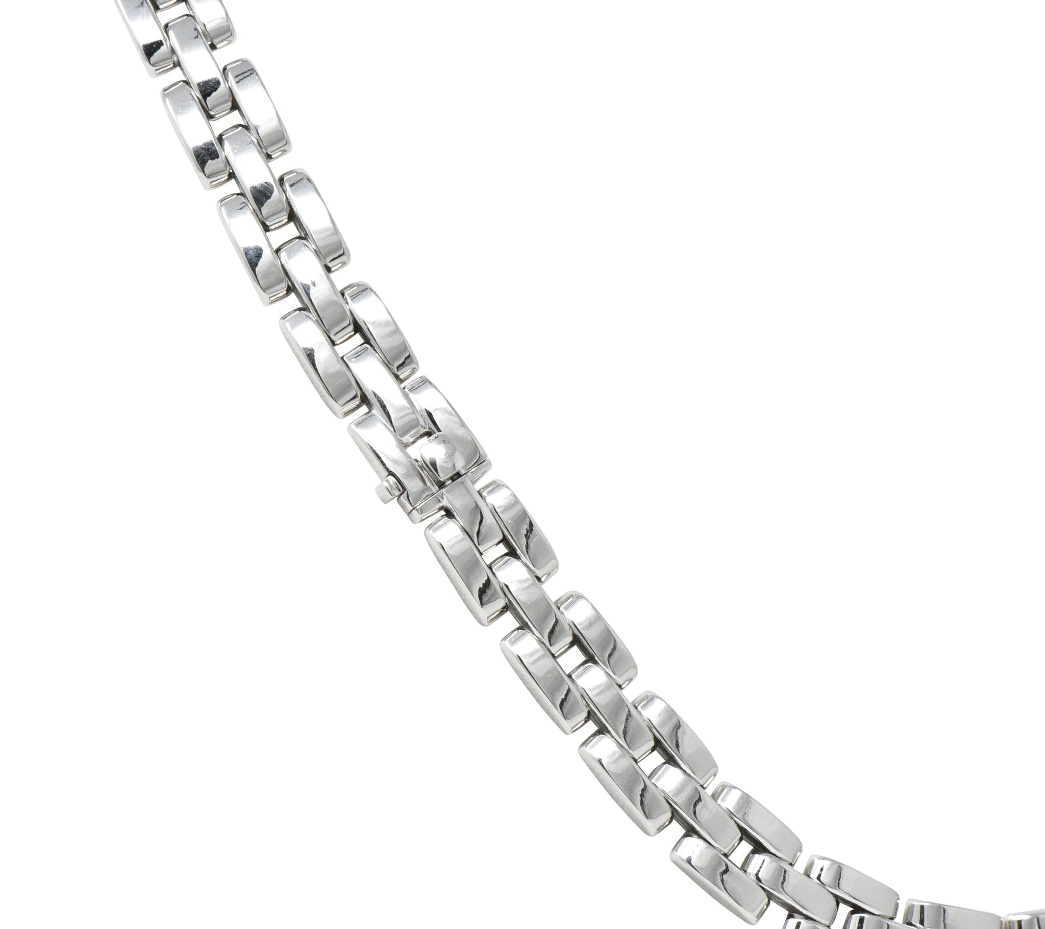 Cartier 18 Karat White Gold Panthère Collar Necklace Wilson's Estate Jewelry