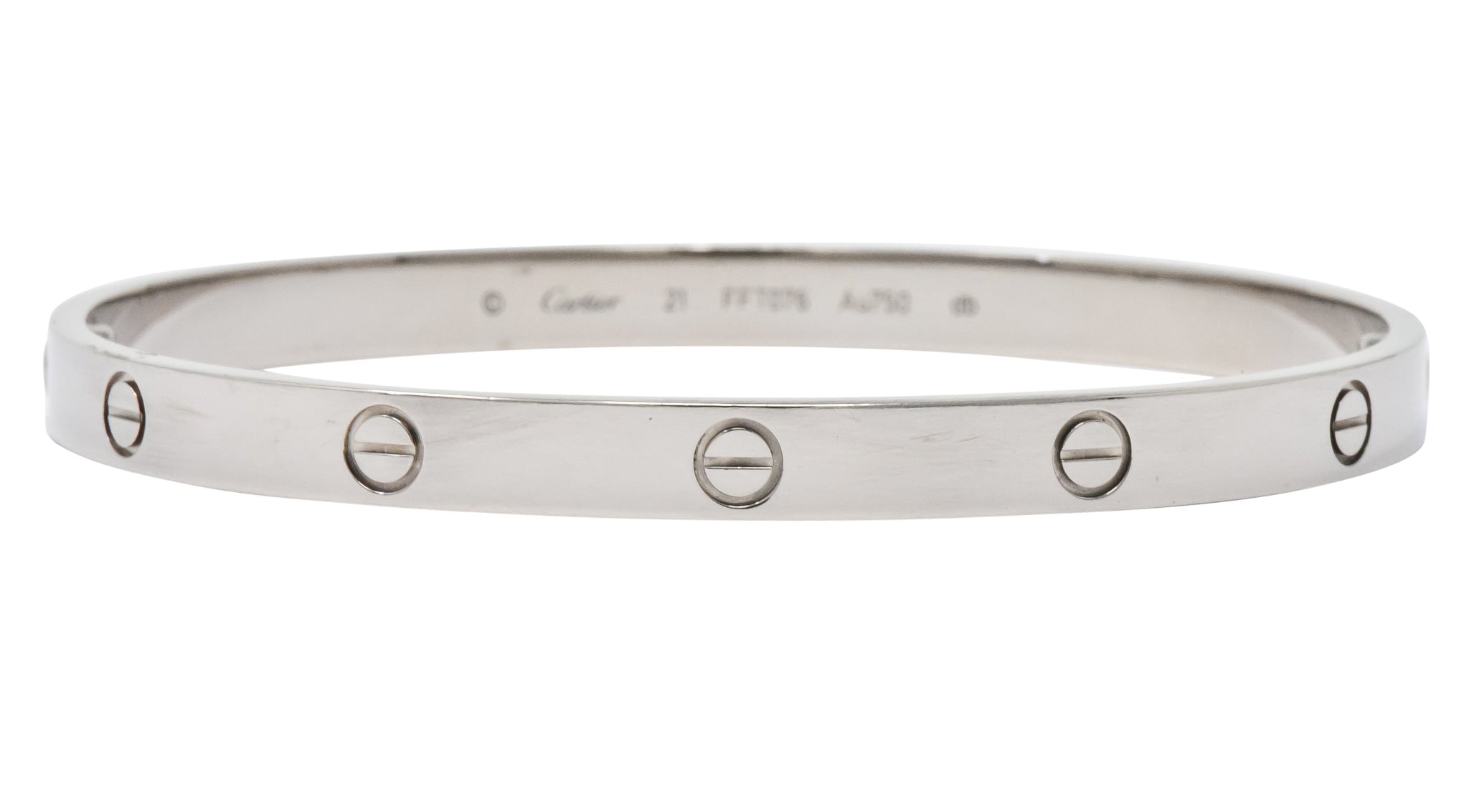 Cartier 18 Karat White Gold Unisex Love Bangle Bracelet - Wilson's Estate Jewelry