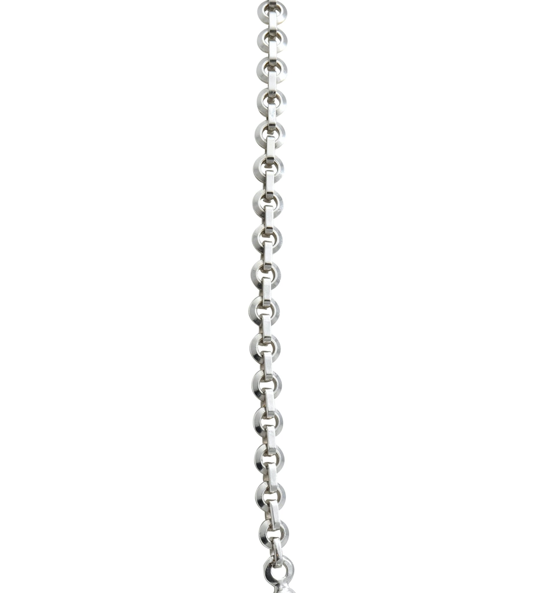 Cartier 2001 Diamond Cultured Pearl 18 Karat White Gold Lariat Drop Necklace - Wilson's Estate Jewelry