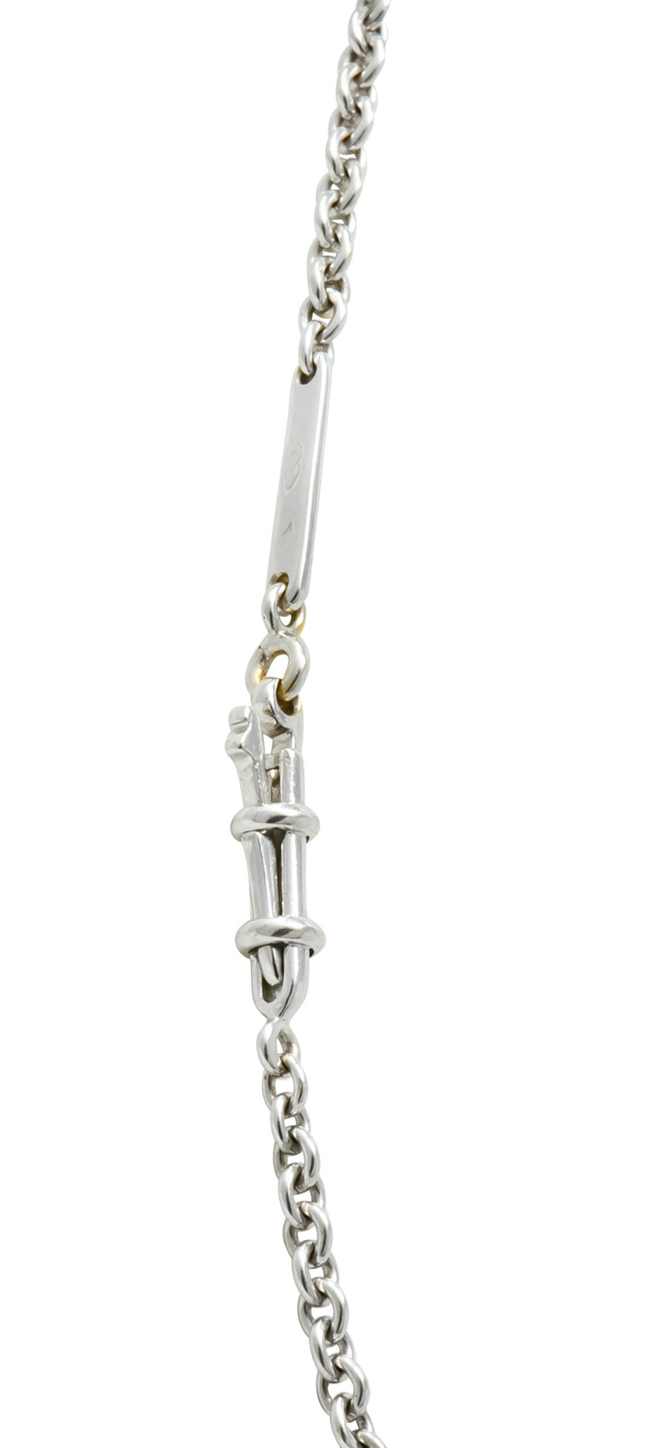 Cartier Diamond 18 Karat White Gold Contemporary French Solitaire Necklace - Wilson's Estate Jewelry