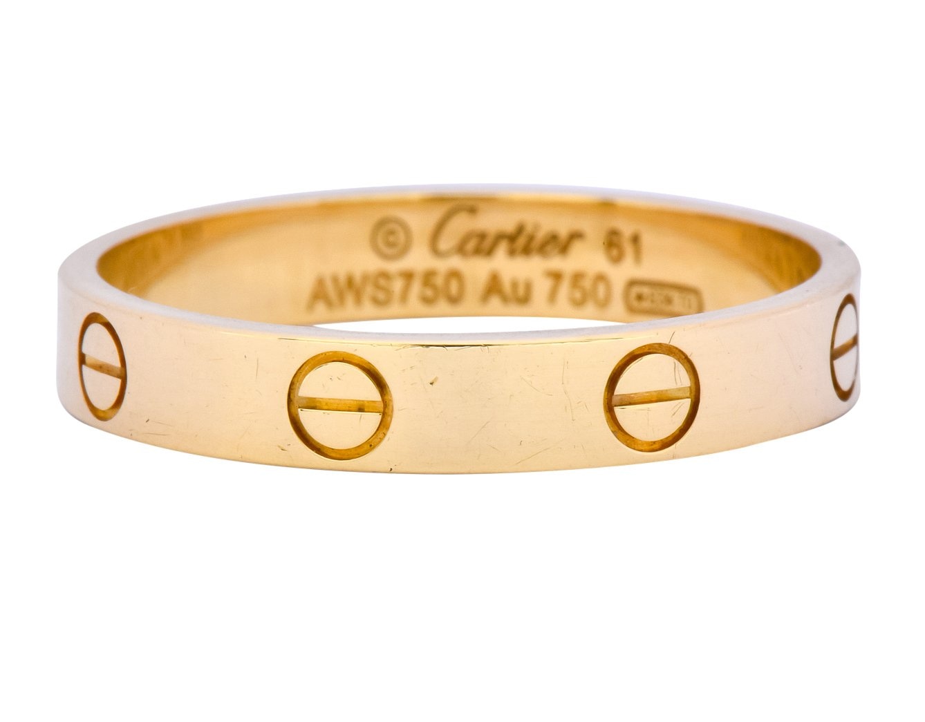 Cartier Love 18 Karat Gold Unisex Band Ring - Wilson's Estate Jewelry