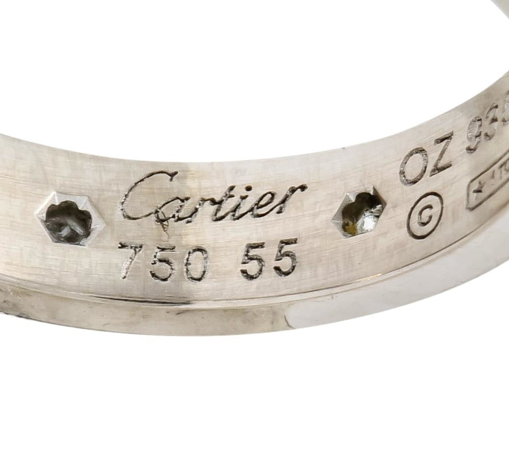 Cartier Love Diamond 18 Karat White Gold Unisex Stacking Band Ring - Wilson's Estate Jewelry