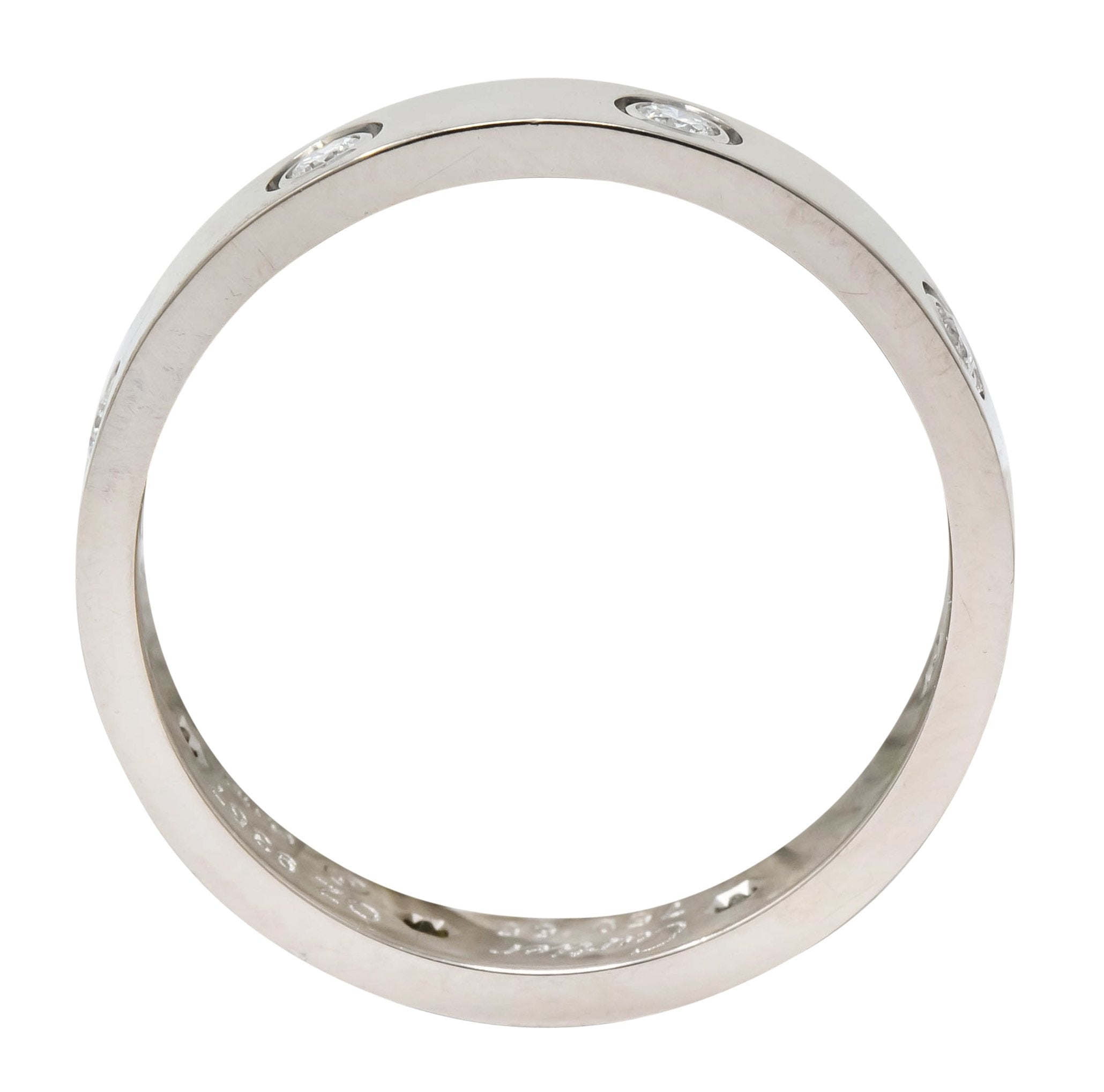 Cartier Love Diamond 18 Karat White Gold Unisex Stacking Band Ring - Wilson's Estate Jewelry