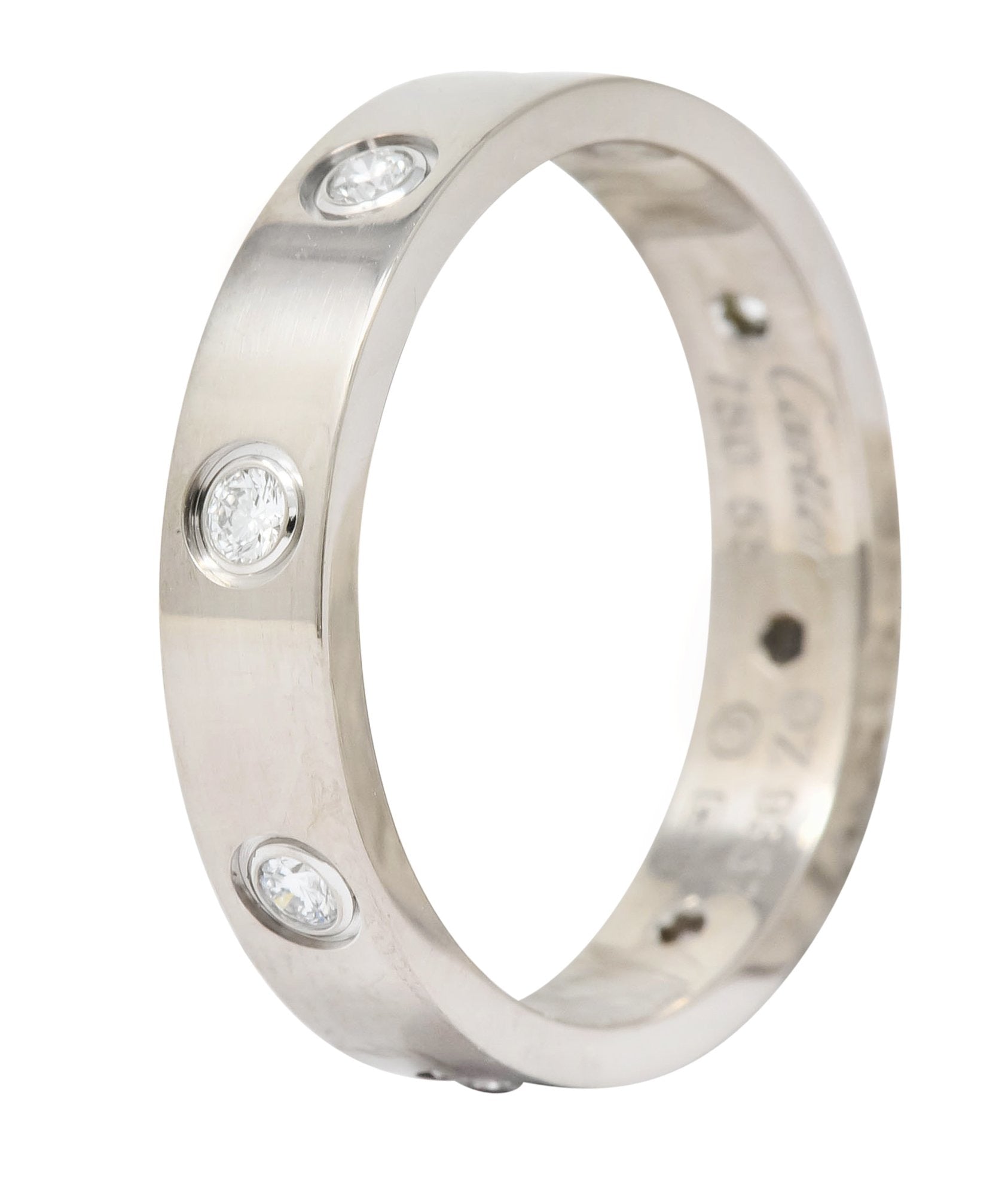 Cartier Love Diamond 18 Karat White Gold Unisex Stacking Band Ring - Wilson's Estate Jewelry