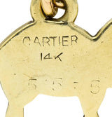 Cartier Vintage Black Enamel 14 Karat Gold Cat Charm - Wilson's Estate Jewelry