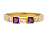 Chaumet Paris Ruby Diamond 18 Karat Gold Stacking Ring - Wilson's Estate Jewelry