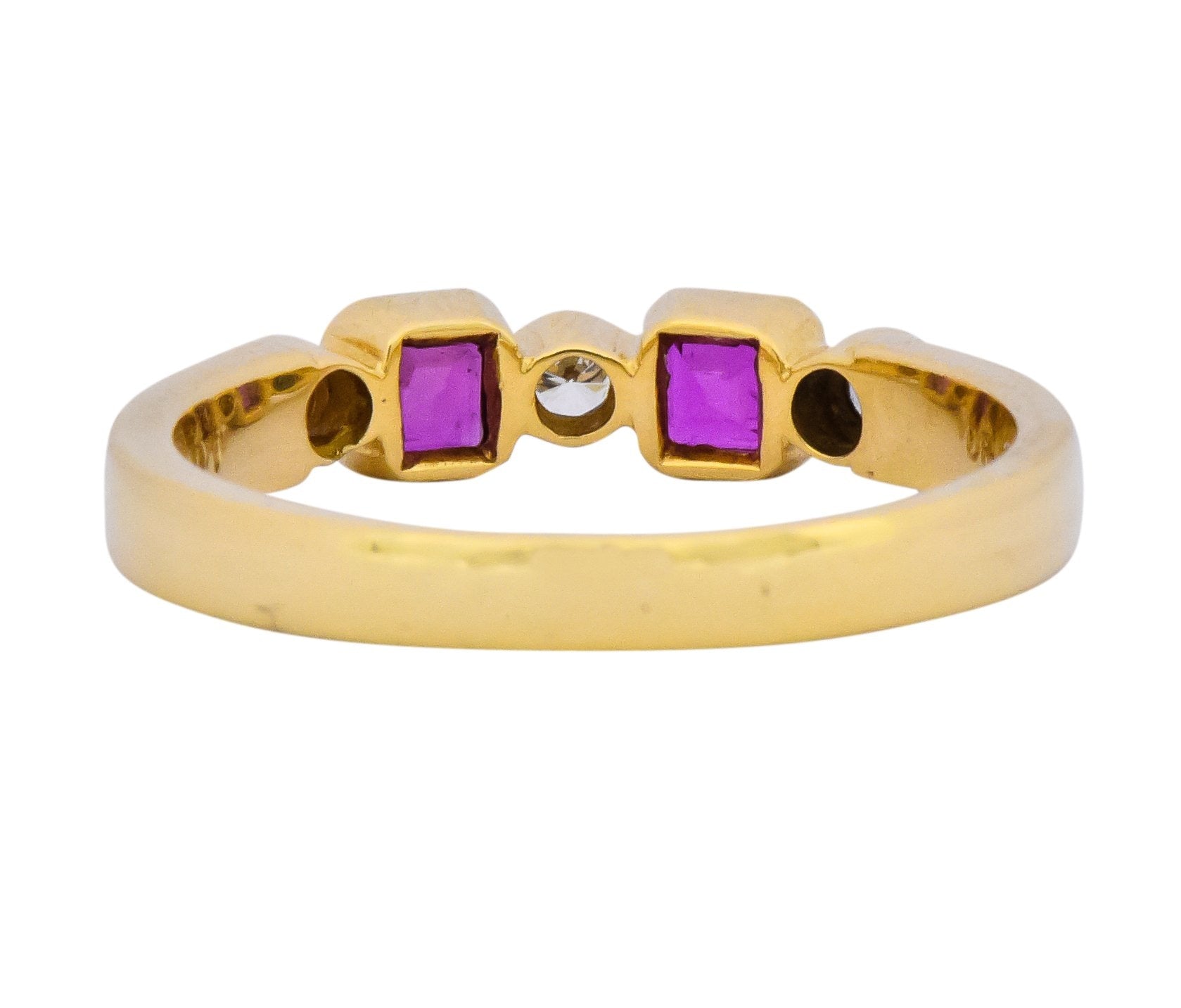 Chaumet Paris Ruby Diamond 18 Karat Gold Stacking Ring - Wilson's Estate Jewelry