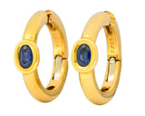 Chaumet Paris Vintage 1.00 CTW Sapphire 18 Karat Gold Hoop Earrings - Wilson's Estate Jewelry