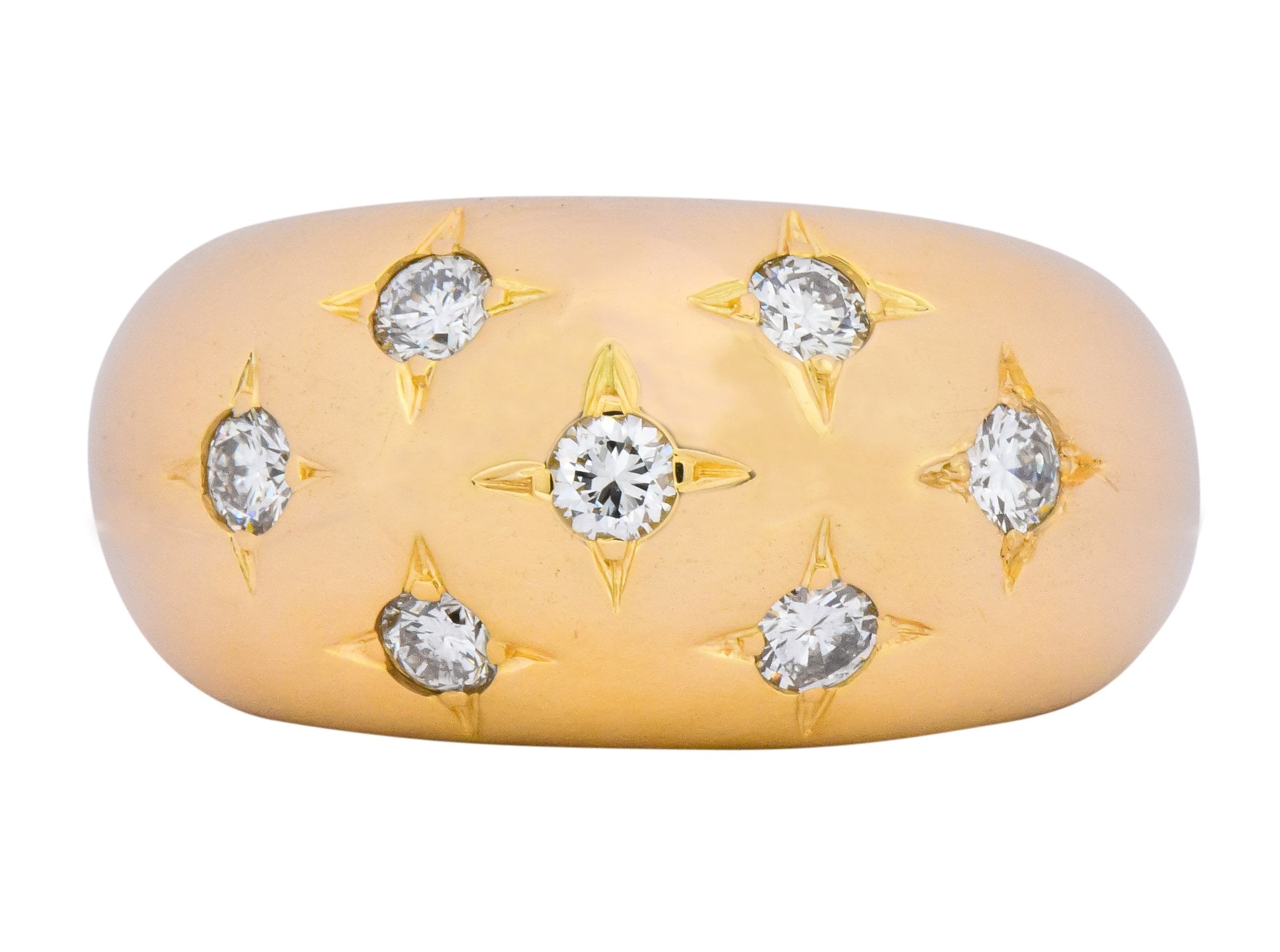 Chaumet Vintage 0.45 CTW Diamond 18 Karat Gold French Bombay Ring - Wilson's Estate Jewelry