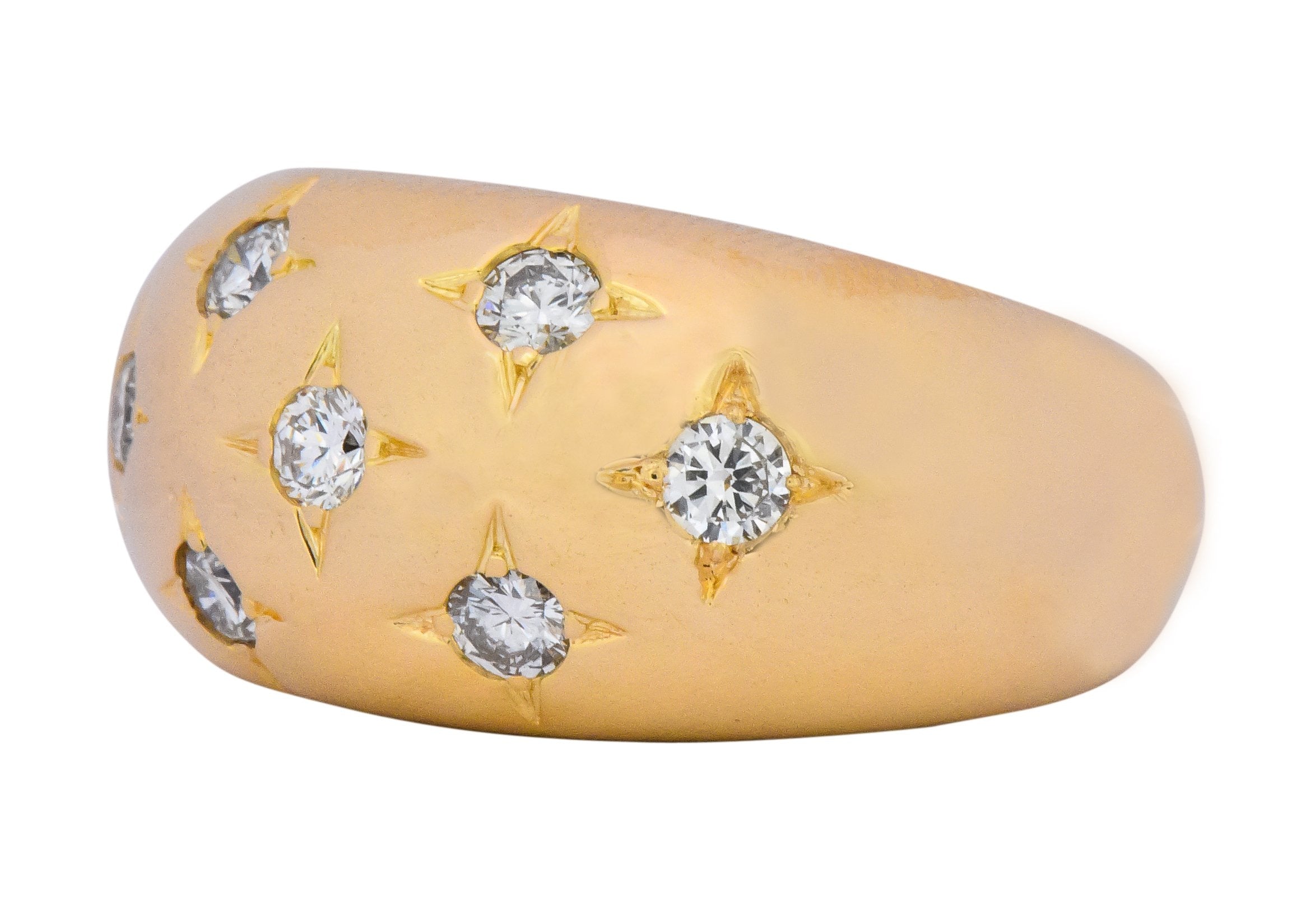 Chaumet Vintage 0.45 CTW Diamond 18 Karat Gold French Bombay Ring - Wilson's Estate Jewelry