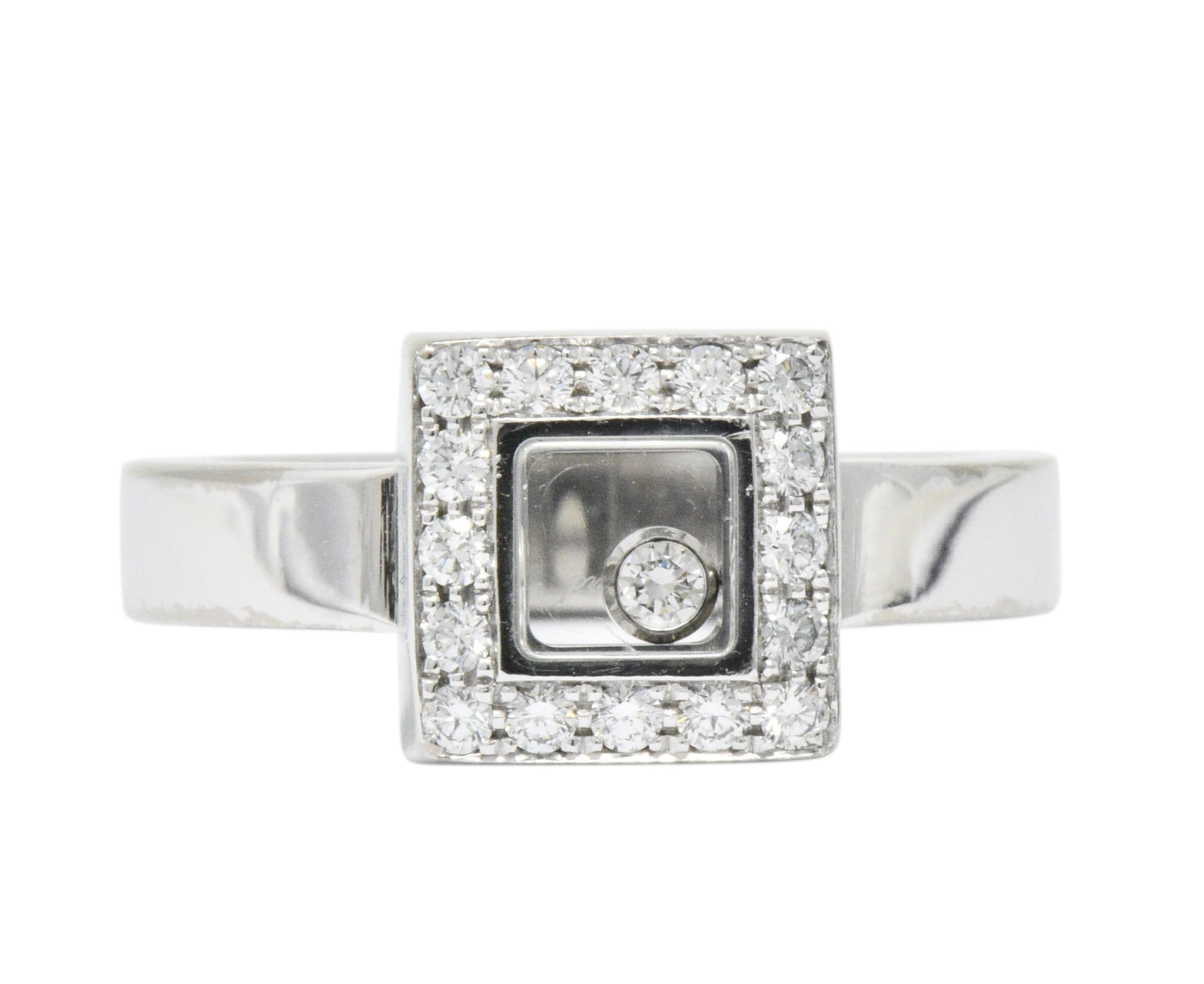 Chopard 0.38 CTW Diamond 18 Karat White Gold Happy Diamonds Ring Wilson's Estate Jewelry