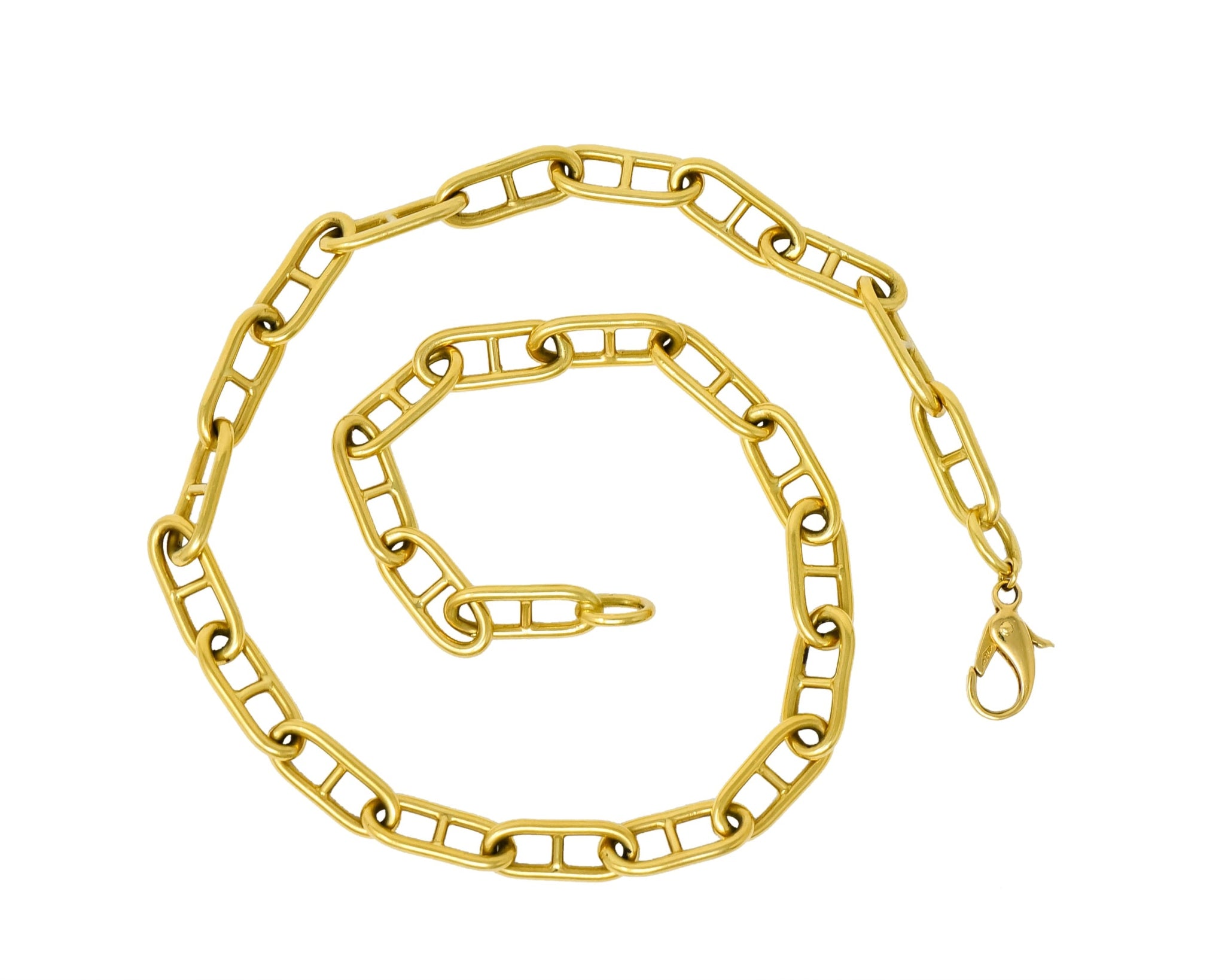 Contemporary 18 Karat Gold Oval Link Chain Necklace - Wilson's Estate Jewelry
